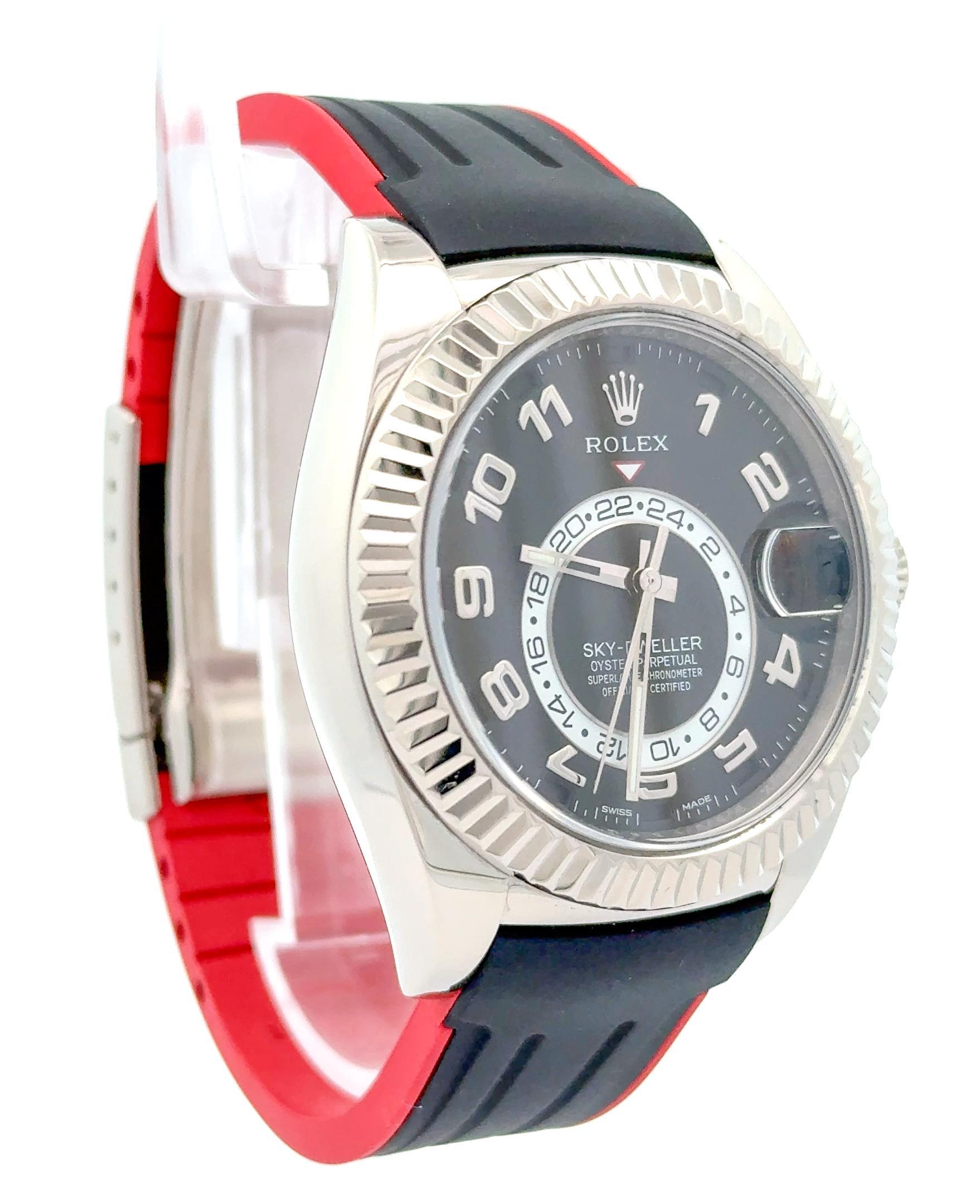 Rolex 2019 Sky-Dweller - 326139 Weißgold Schwarzes Zifferblatt Uhr im Angebot 3