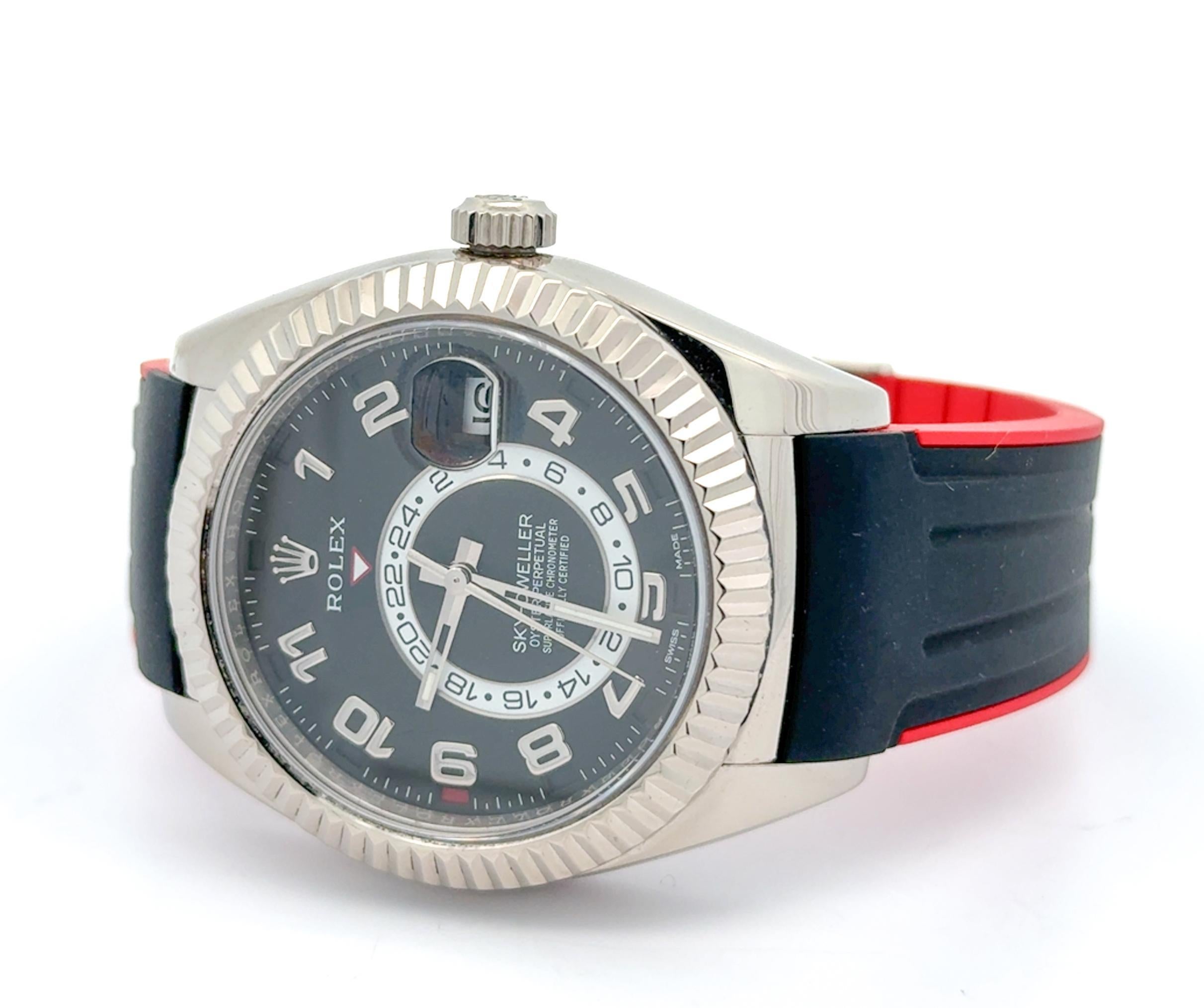 Rolex 2019 Sky-Dweller - 326139 Weißgold Schwarzes Zifferblatt Uhr im Angebot 4