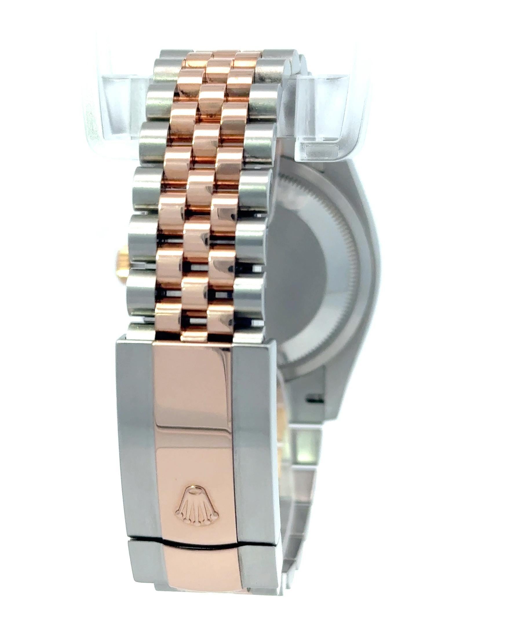 Rolex 2020 Datejust 126231 Two Tone 36mm Rhodium Dial Watch w/ Box and Papers In Good Condition For Sale In Palm Beach, FL