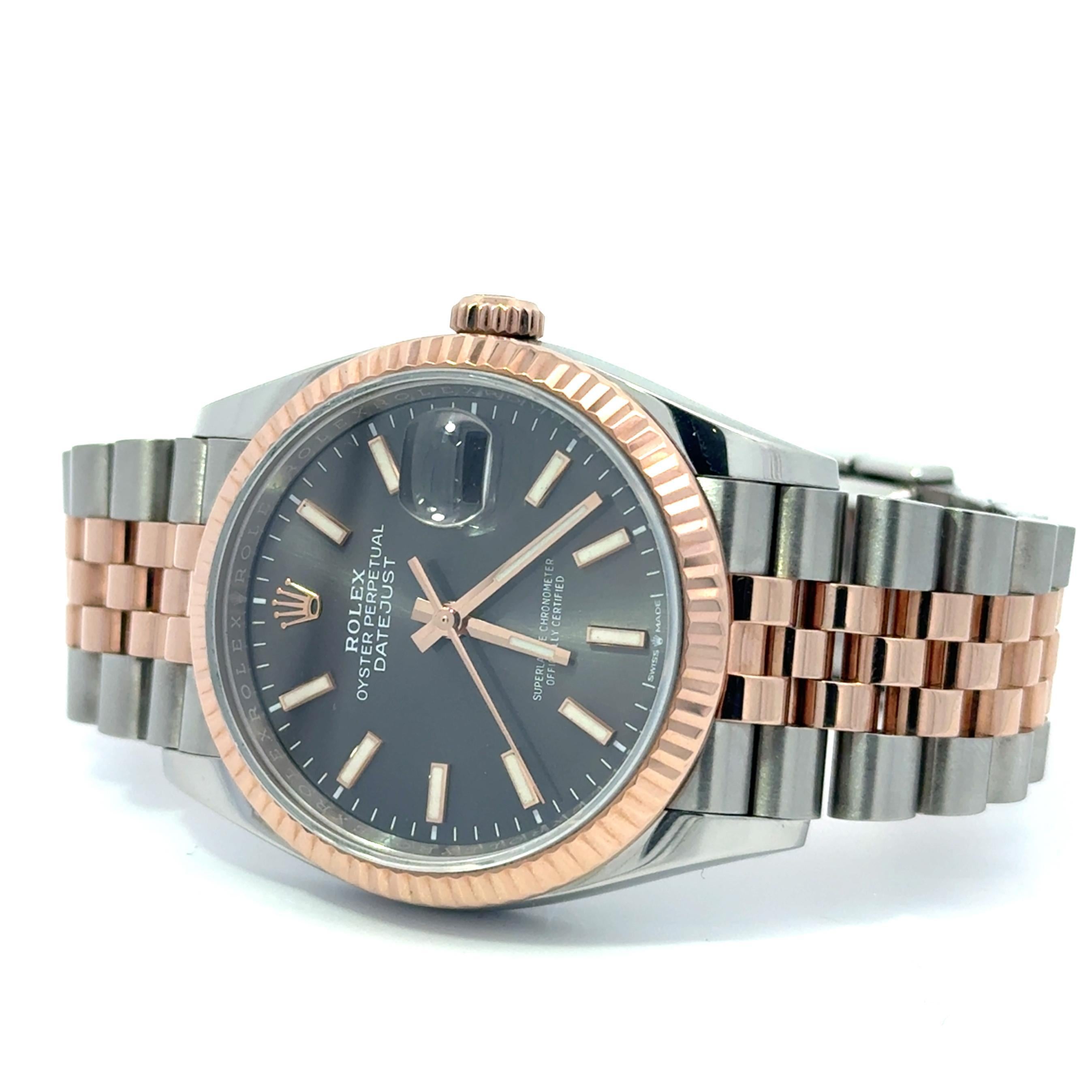 Rolex 2020 Datejust 126231 Two Tone 36mm Rhodium Dial Watch w/ Box and Papers For Sale 1
