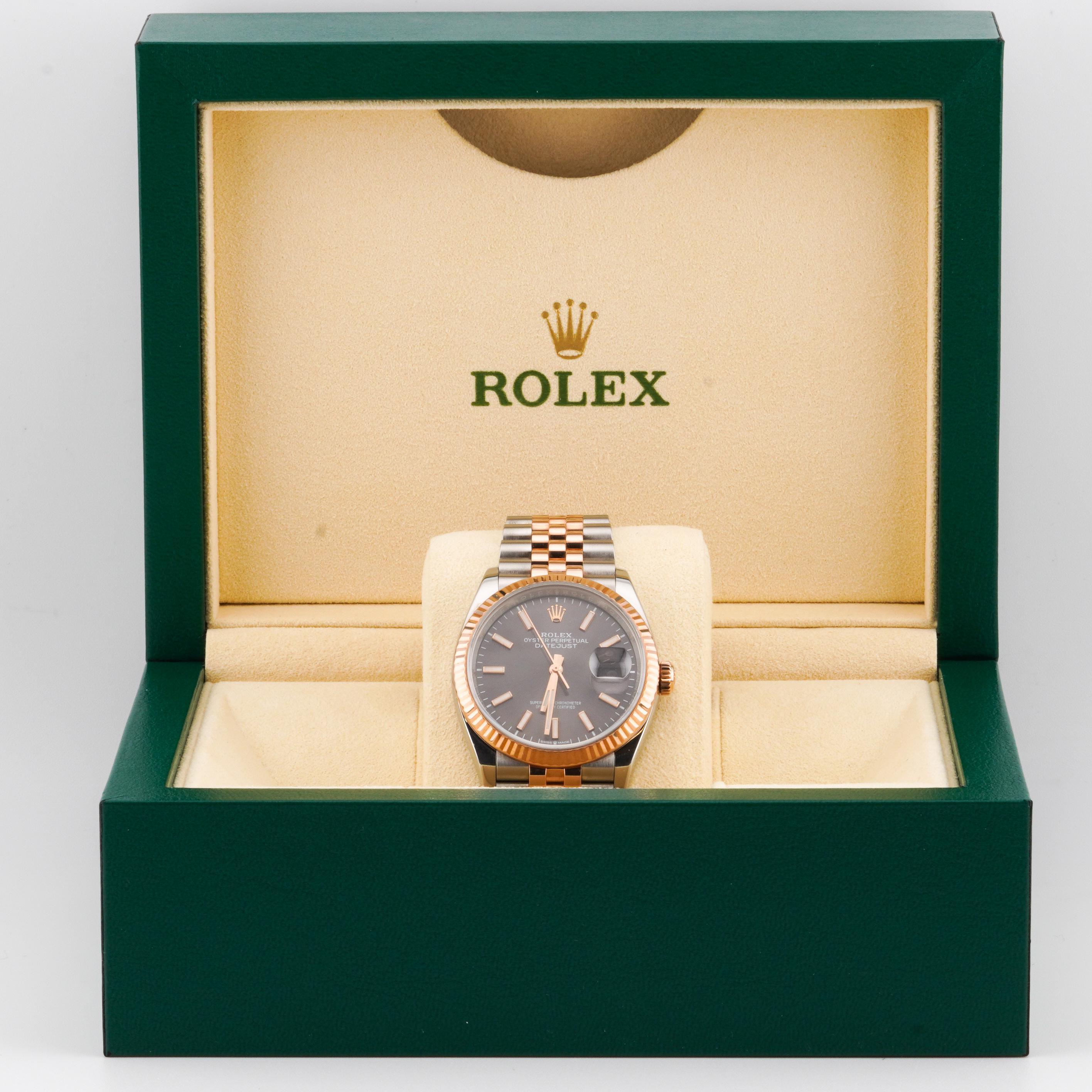 Rolex 2020 Datejust 126231 Two Tone 36mm Rhodium Dial Watch w/ Box and Papers For Sale 3