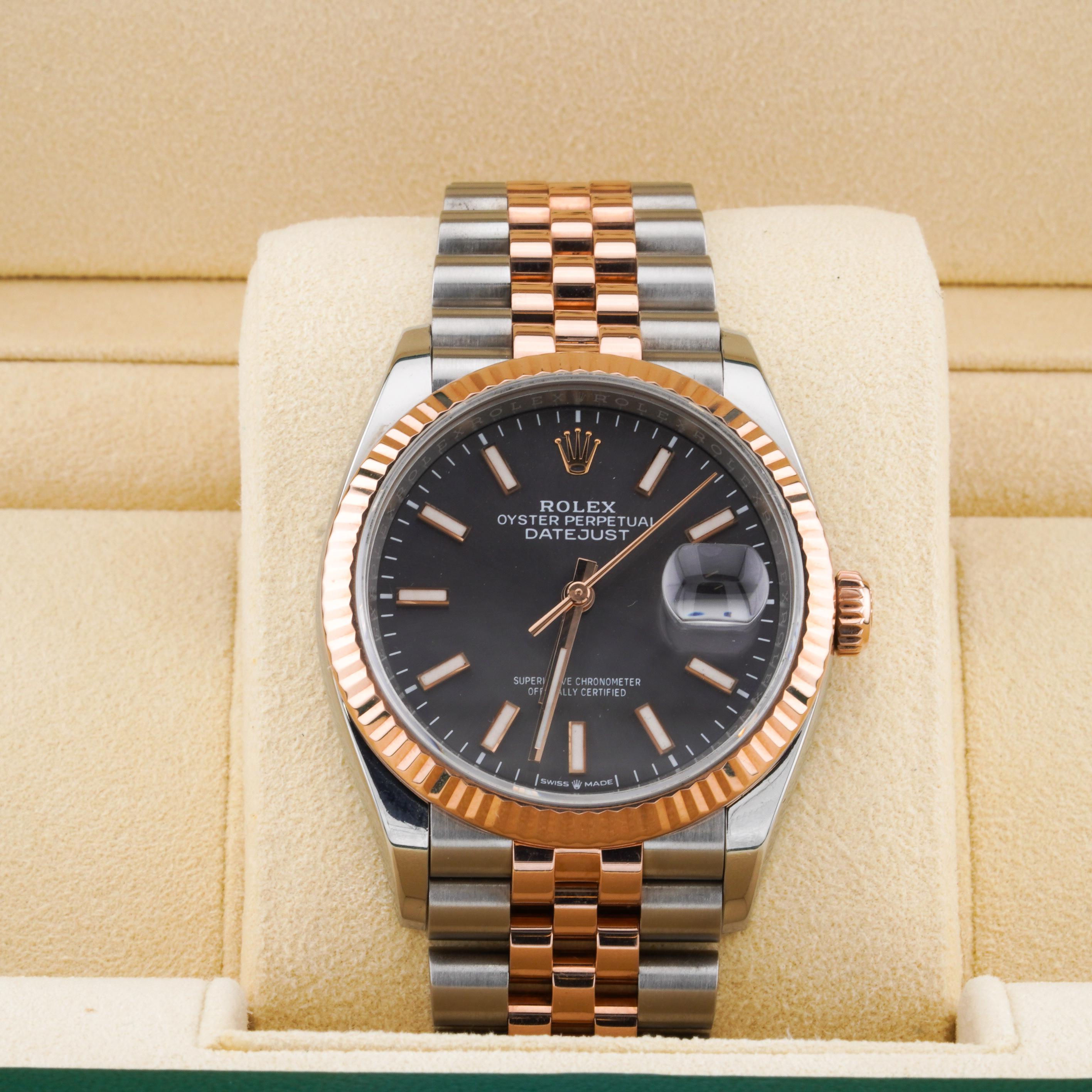 Rolex 2020 Datejust 126231 Two Tone 36mm Rhodium Dial Watch w/ Box and Papers For Sale 4