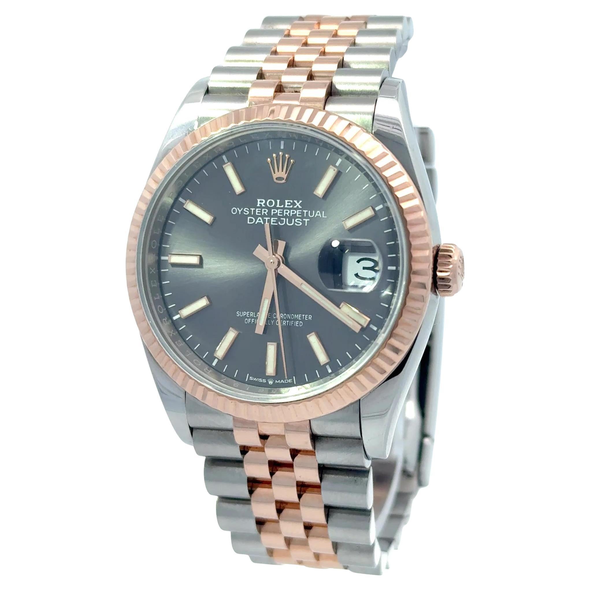 Rolex 2020 Datejust 126231 Two Tone 36mm Rhodium Dial Watch w/ Box and Papers For Sale