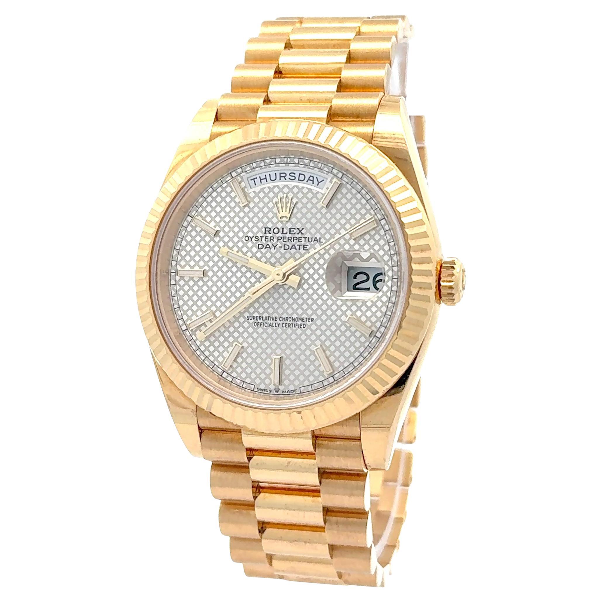 Rolex 2020 Day-Date 228238-0008 Gelbgold Motiv Zifferblatt Uhr w / Box und Papiere