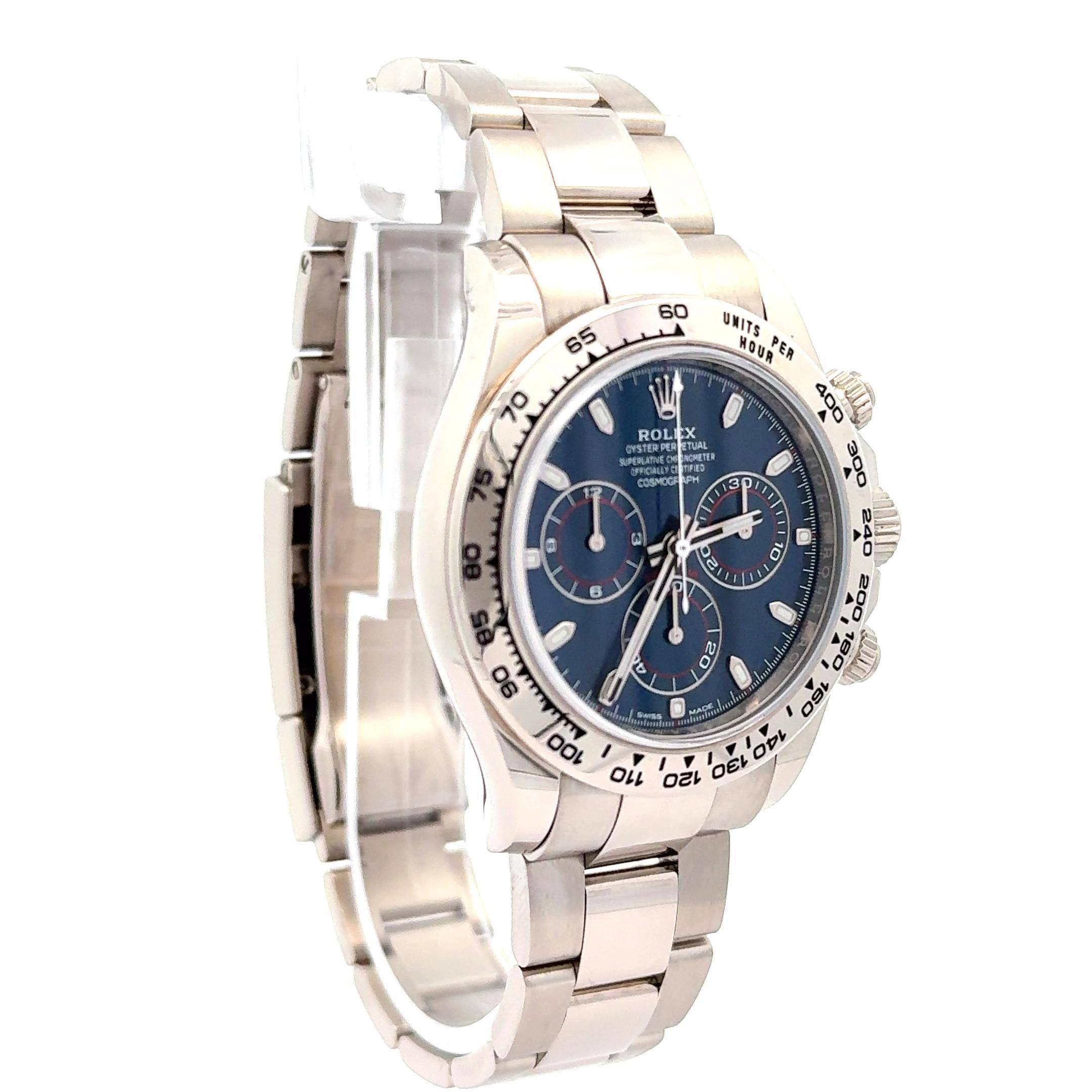 da uomo o donna Rolex 2020 Daytona 116509 Oro Bianco Quadrante Blu 40 mm Orologio con Scatola e Documenti in vendita