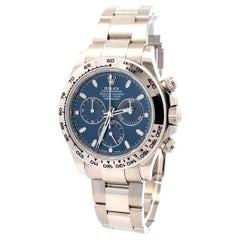 Rolex 2020 Daytona 116509 Weißes Gold blaues Zifferblatt 40mm Uhr w / Box und Papiere
