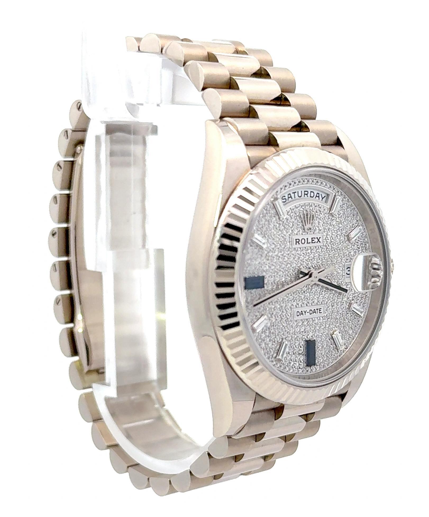 Montre Rolex 2021 Day-Date 40mm M228239-0049 Cadran diamant Indices saphir Unisexe en vente