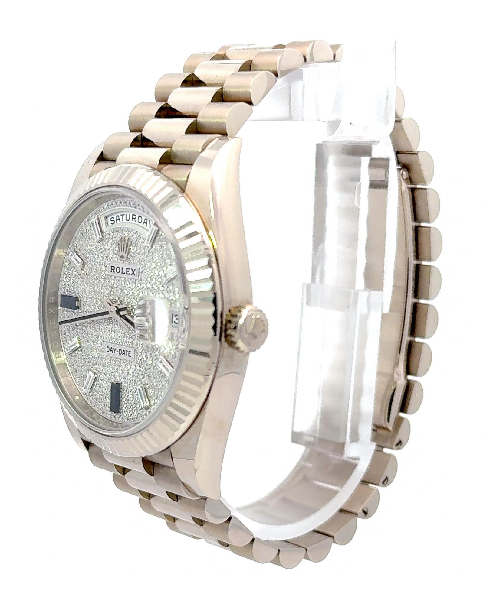 Montre Rolex 2021 Day-Date 40mm M228239-0049 Cadran diamant Indices saphir en vente 1