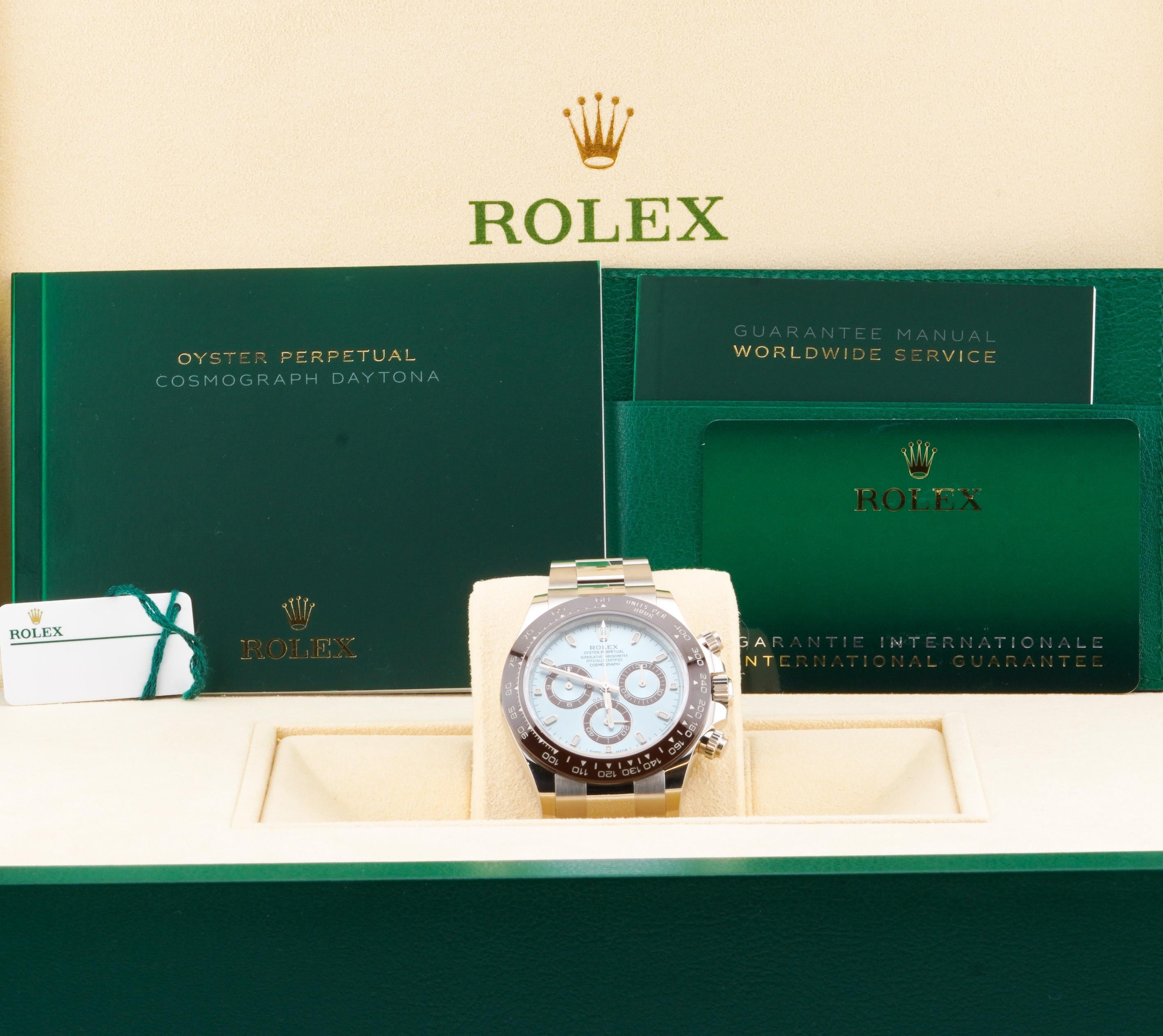 Reloj Rolex 2021 Daytona Modelo 116506 Platino Esfera Hielo c/caja y papeles en venta 7