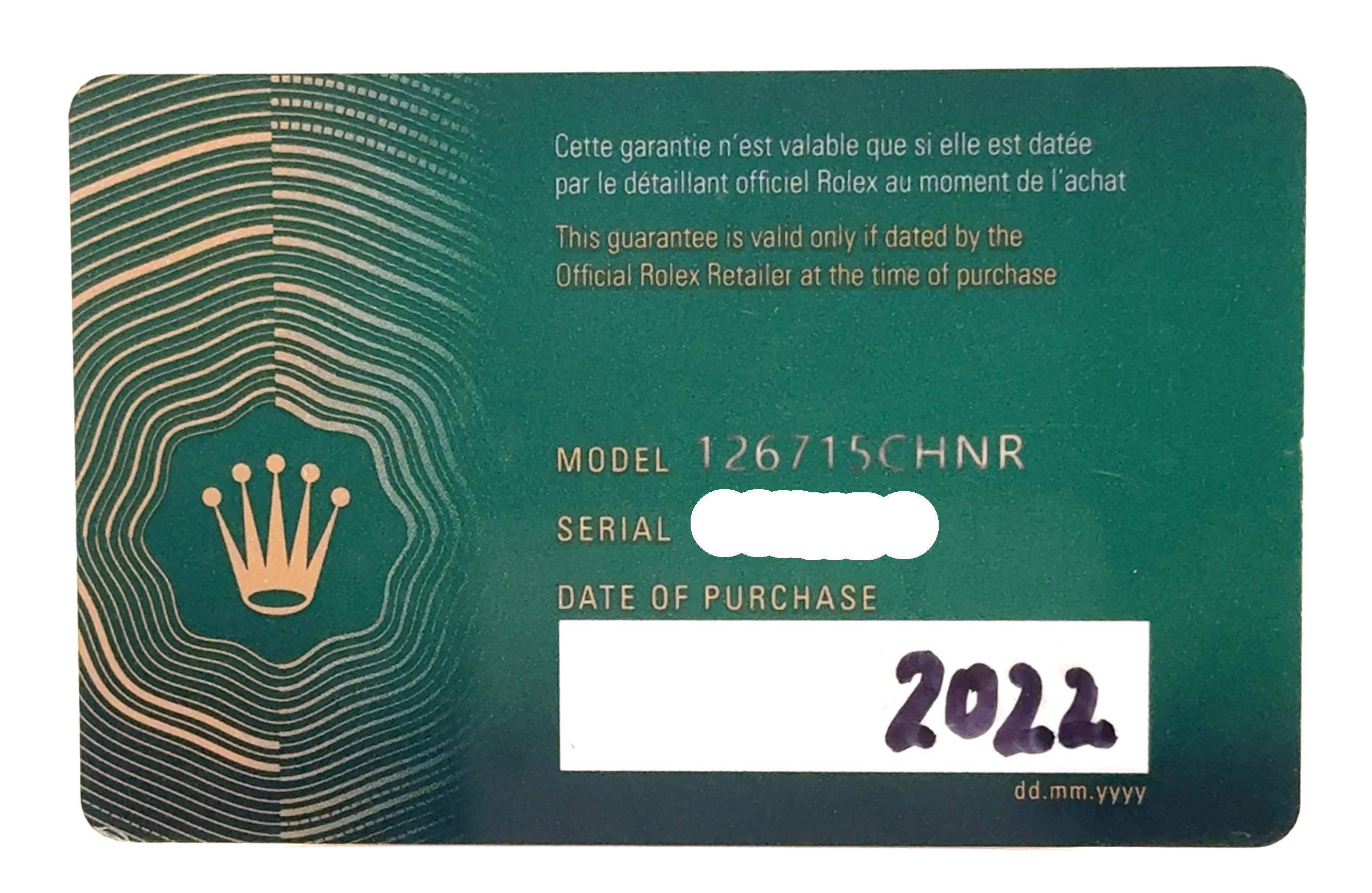 Rolex 2022 GMT-Master II 126715CHNR 18k Rose Gold 40mm Watch w/ Box and Card For Sale 7