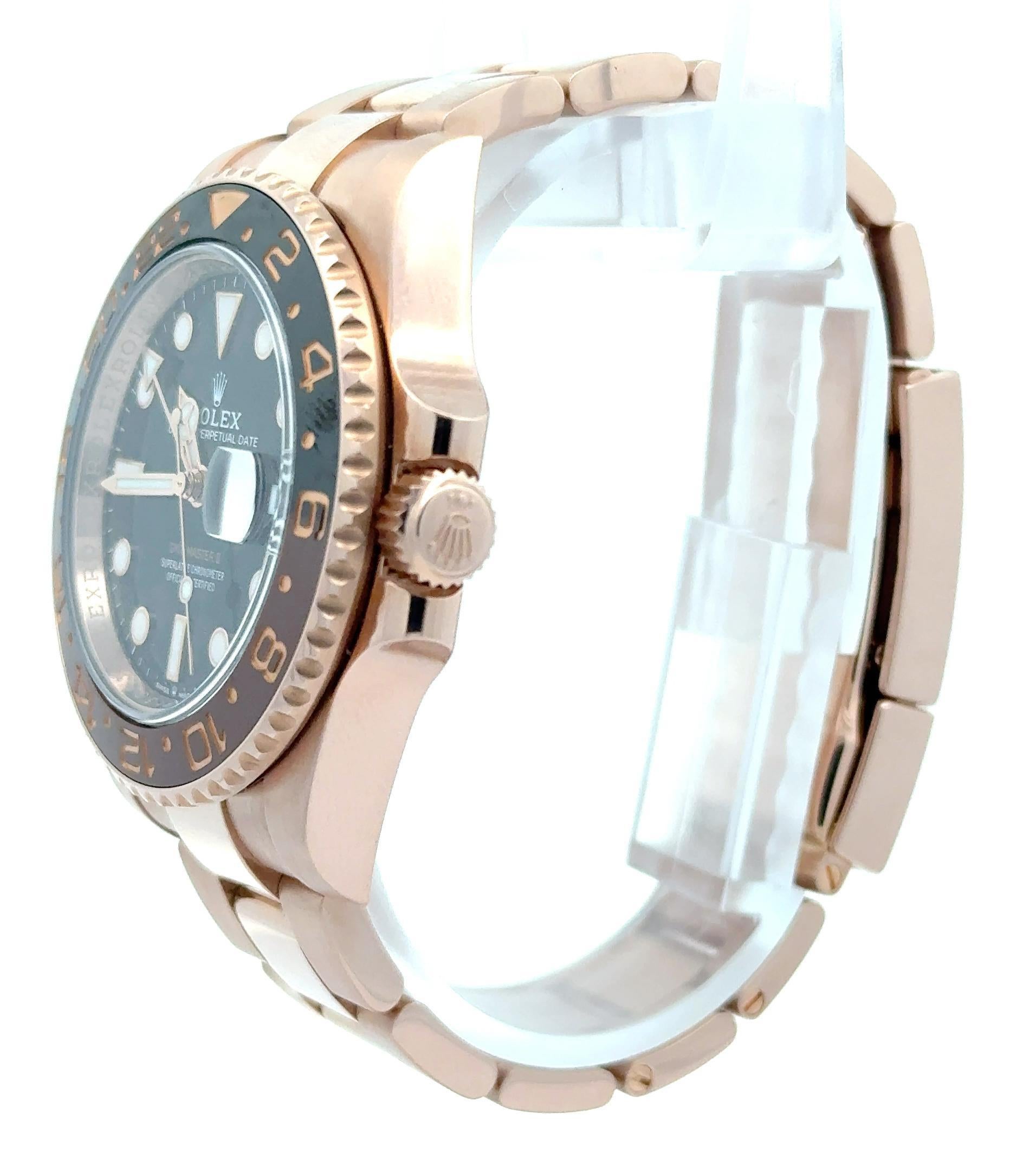 Rolex 2022 GMT-Master II 126715CHNR 18k Rose Gold 40mm Watch w/ Box and Card For Sale 1