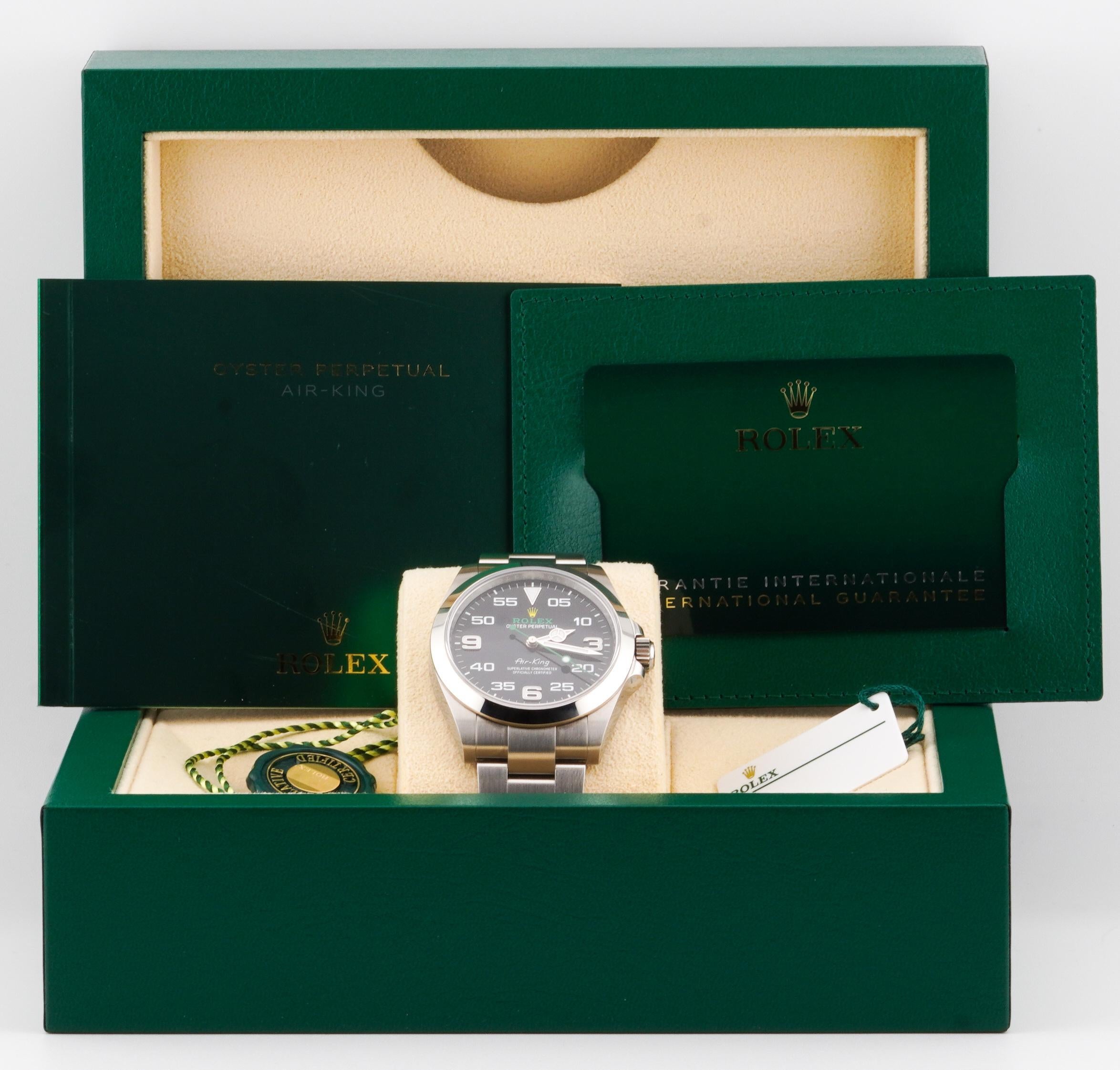 Rolex 2023 Air King - 126900 40mm Stainless Steel Oyster Watch w/ Box and Papers For Sale 5