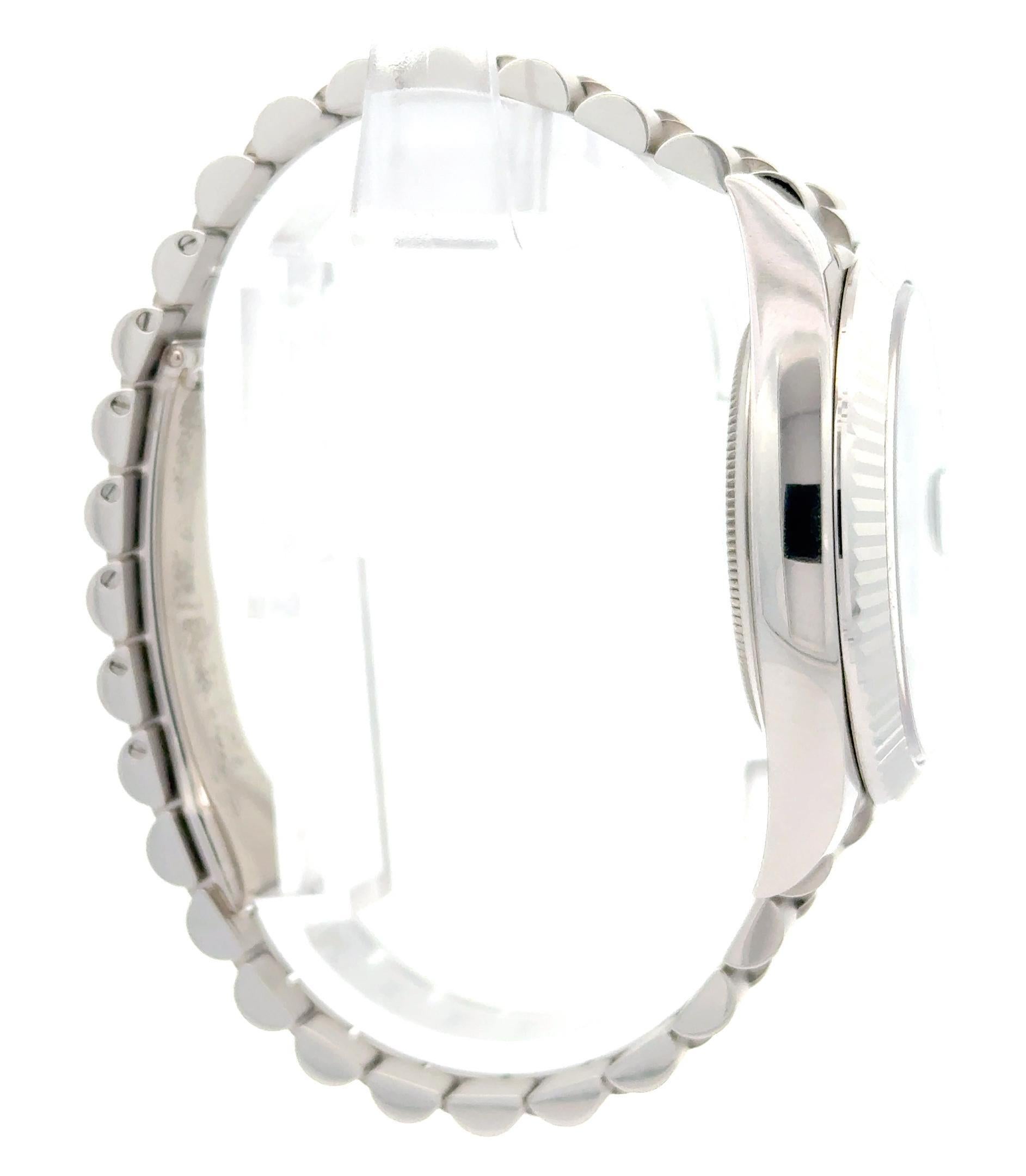 Women's or Men's Rolex 2023 Day-Date 228236 Platinum Arabic Ice Dial Watch w/ FULL SET For Sale