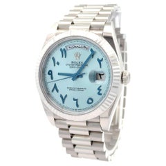Rolex 2023 Day-Date 228236 Platinum Arabic Ice Dial Watch w/ FULL SET