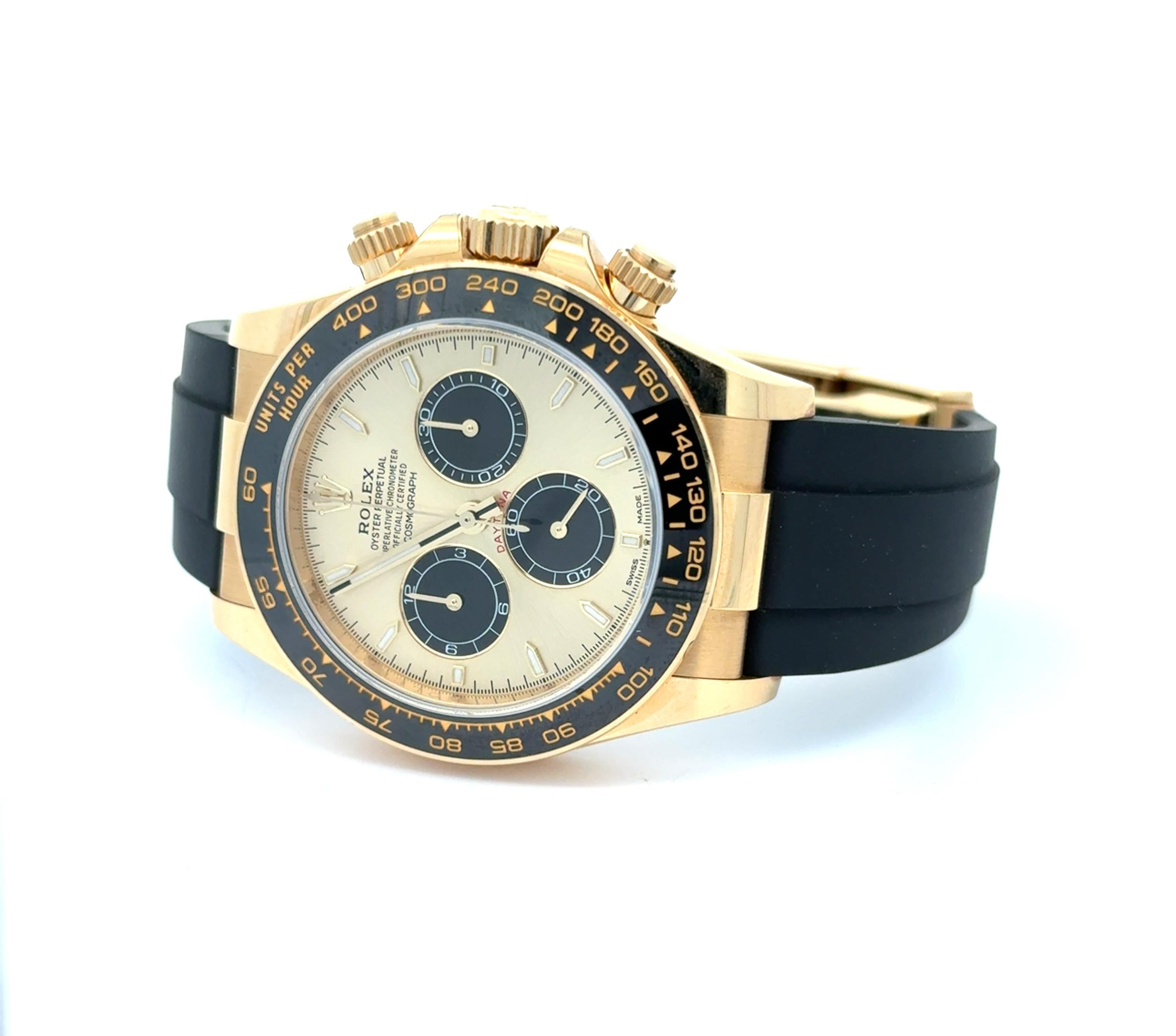 Rolex 2023 Daytona 126518LN Gelbgold 40mm Oysterflex Uhr w / CARD ONLY im Angebot 1