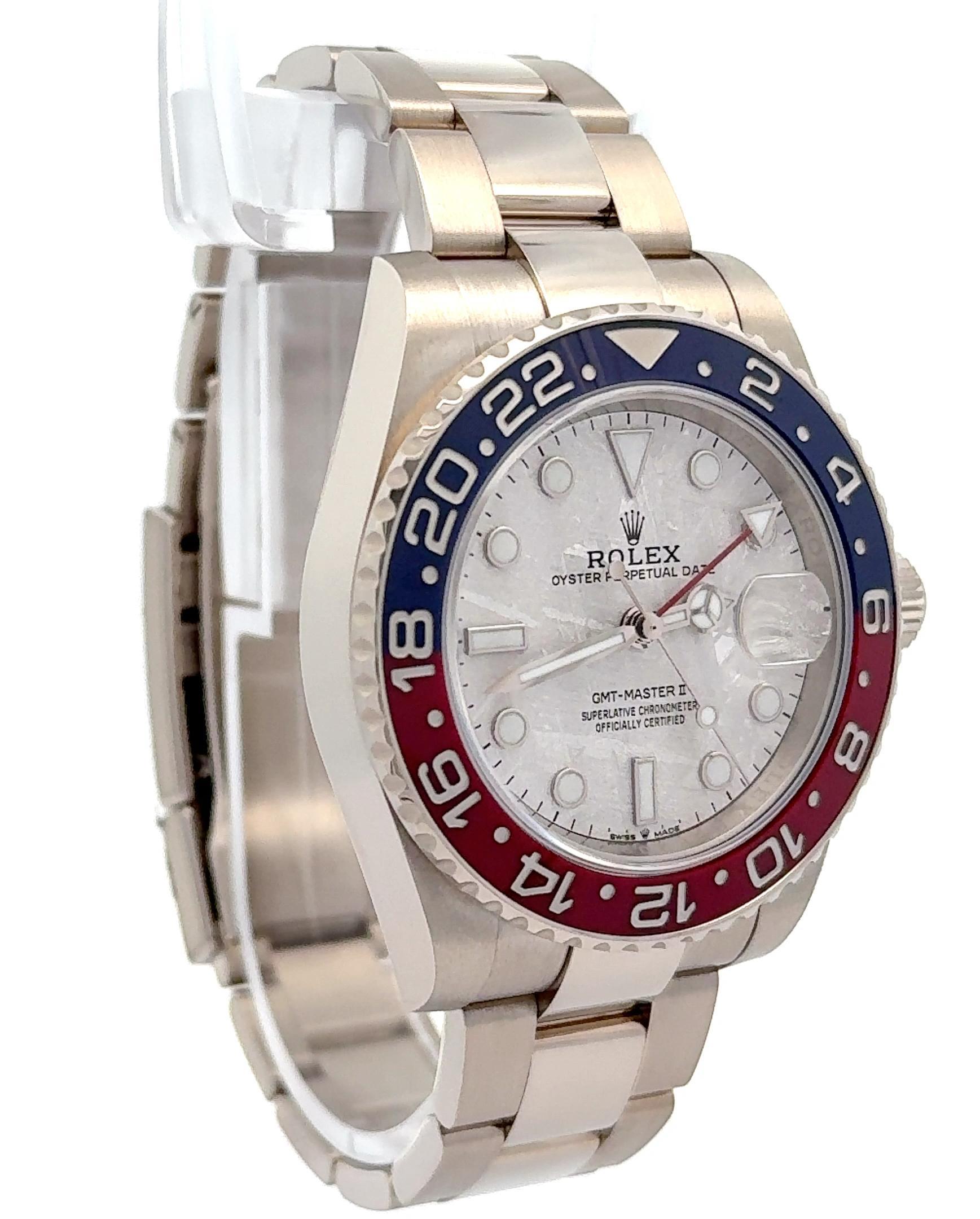 Rolex 2023 GMT-Master II 126719BLRO Reloj de oro con esfera de meteorito con tarjeta y etiqueta en venta 1