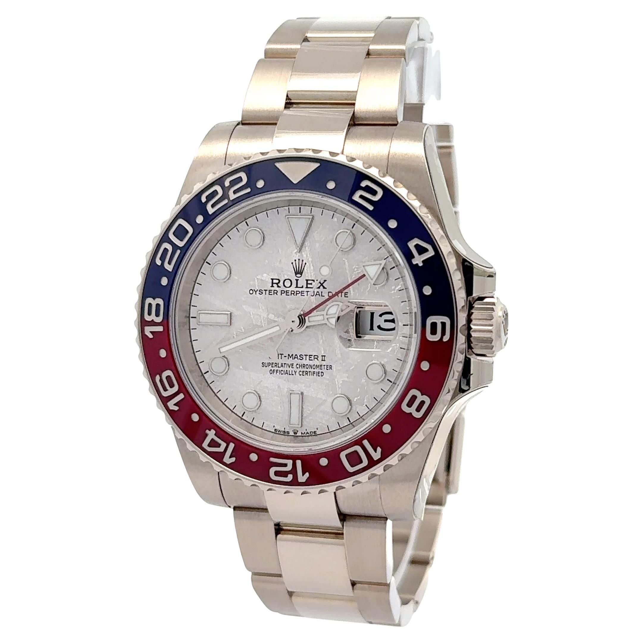 Rolex 2023 GMT-Master II 126719BLRO Reloj de oro con esfera de meteorito con tarjeta y etiqueta en venta