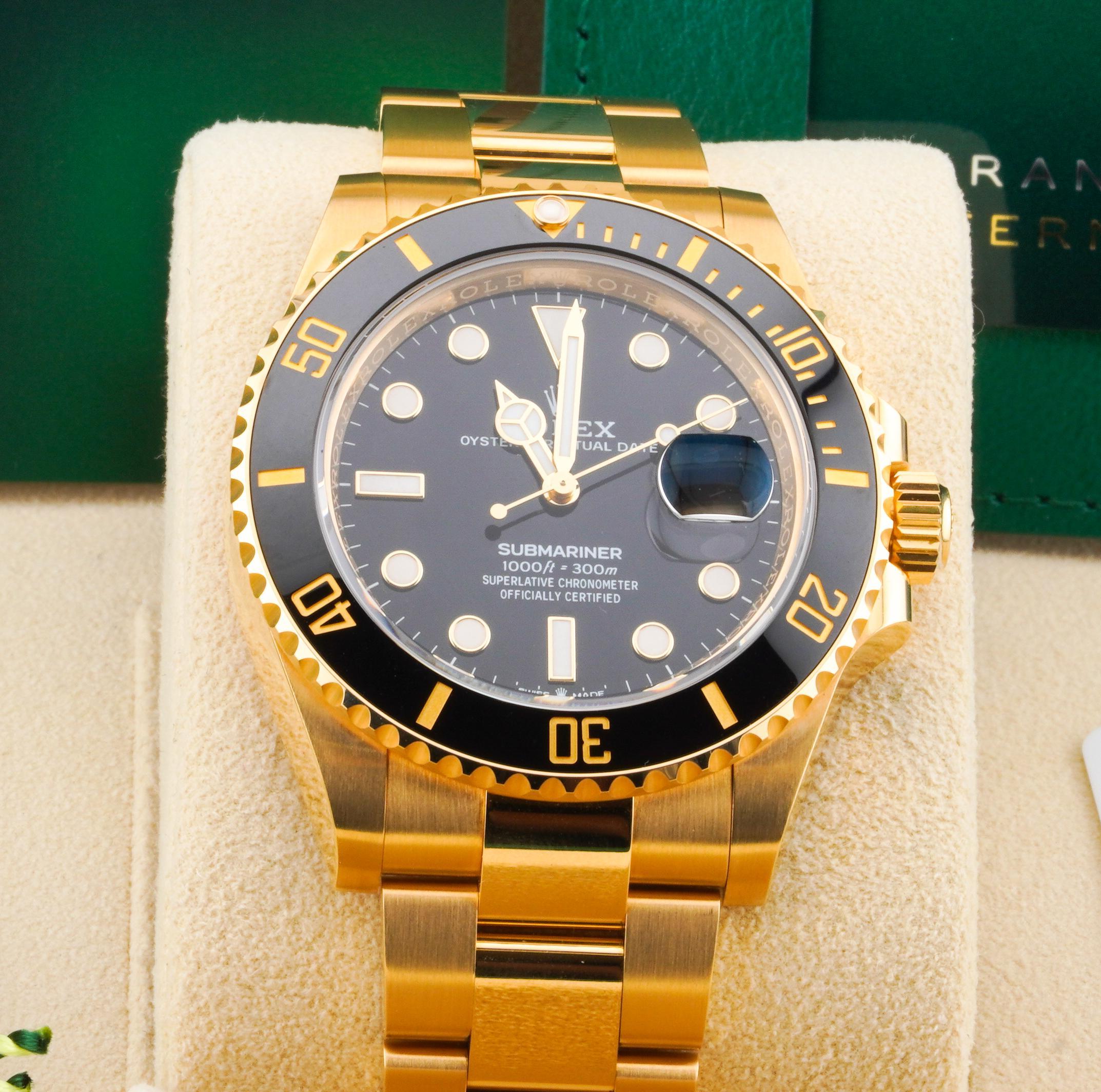 Rolex 2023  Submariner 126618LN 41mm 18k Gold Schwarzes Zifferblatt Uhr w / Box und Papiere im Angebot 6