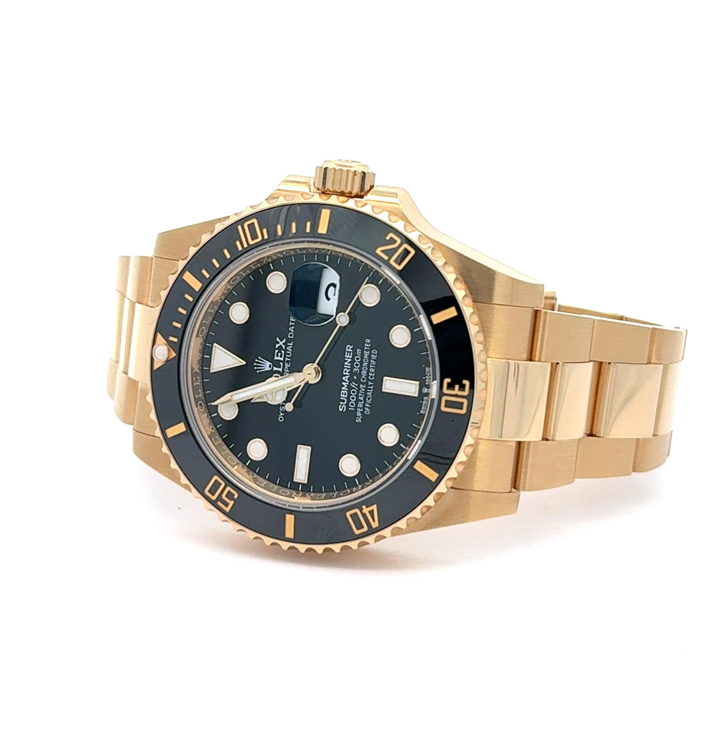 Rolex 2023  Submariner 126618LN 41mm 18k Gold Schwarzes Zifferblatt Uhr w / Box und Papiere im Angebot 1