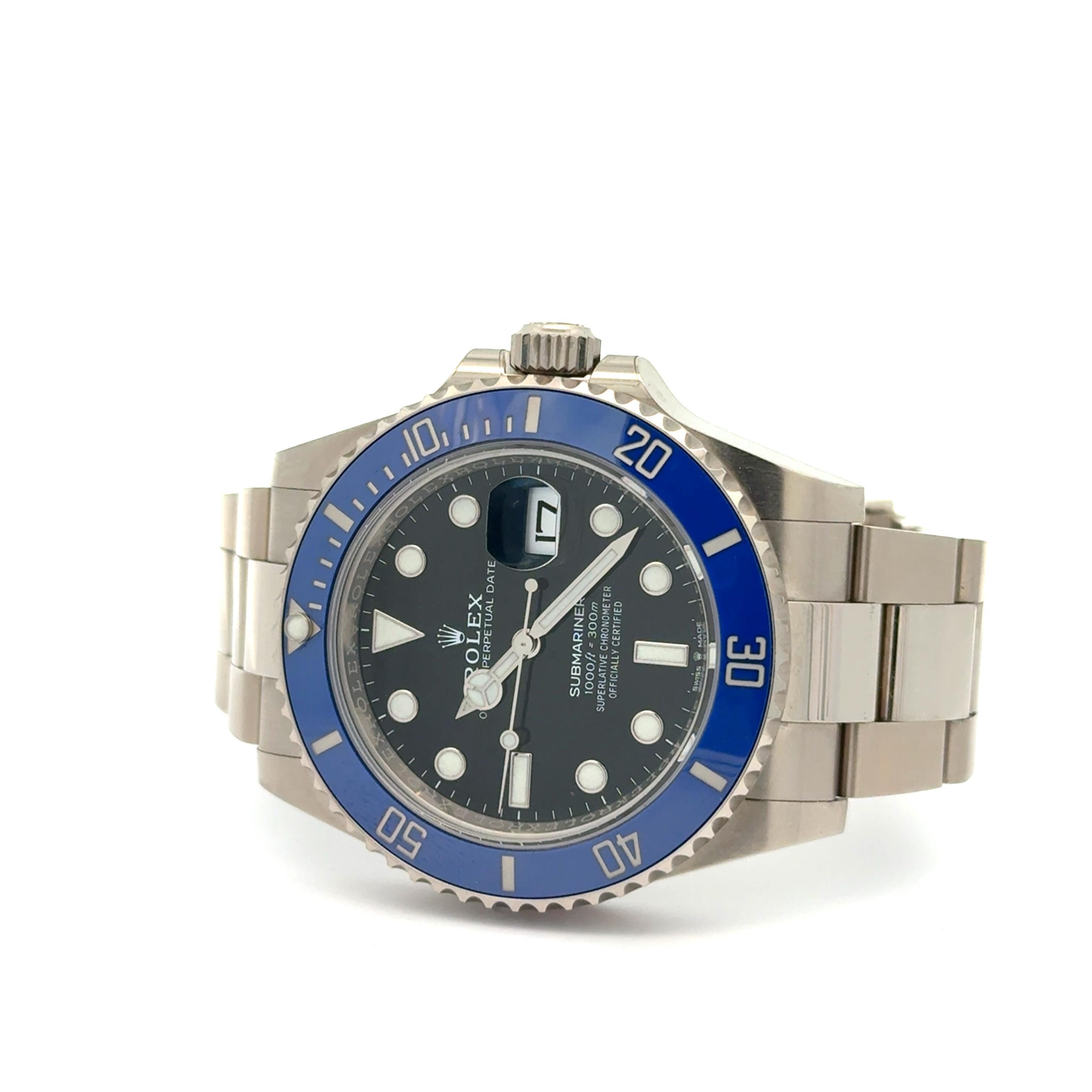 Rolex 2023 Submariner Date 126619LB White Gold Watch w/ Box and Papers en vente 2