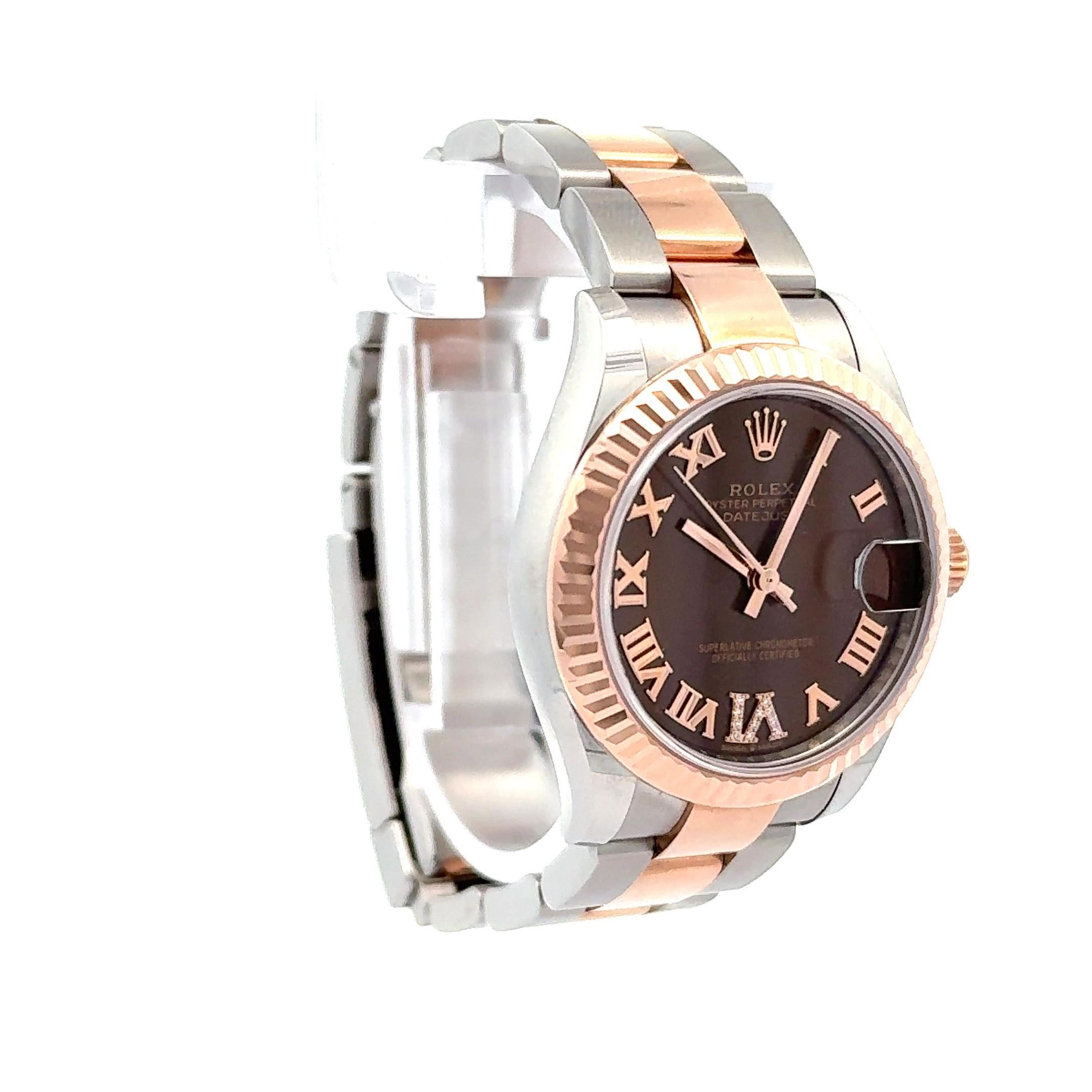 Rolex 2024 Datejust 278271 Chocolate romano 31mm Dial de dos tonos Reloj w / Tarjeta en venta 1