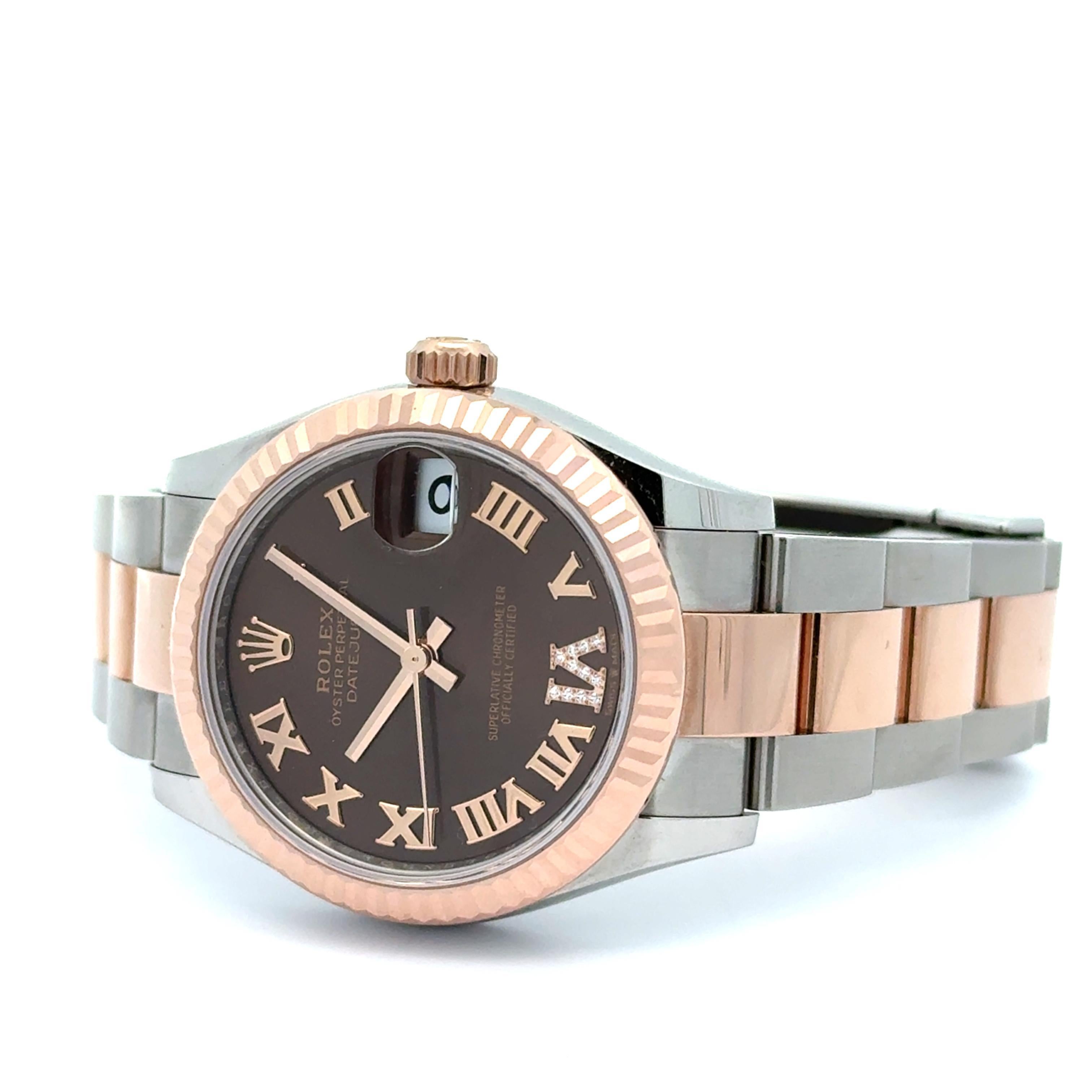Rolex 2024 Datejust 278271 Chocolate romano 31mm Dial de dos tonos Reloj w / Tarjeta en venta 2