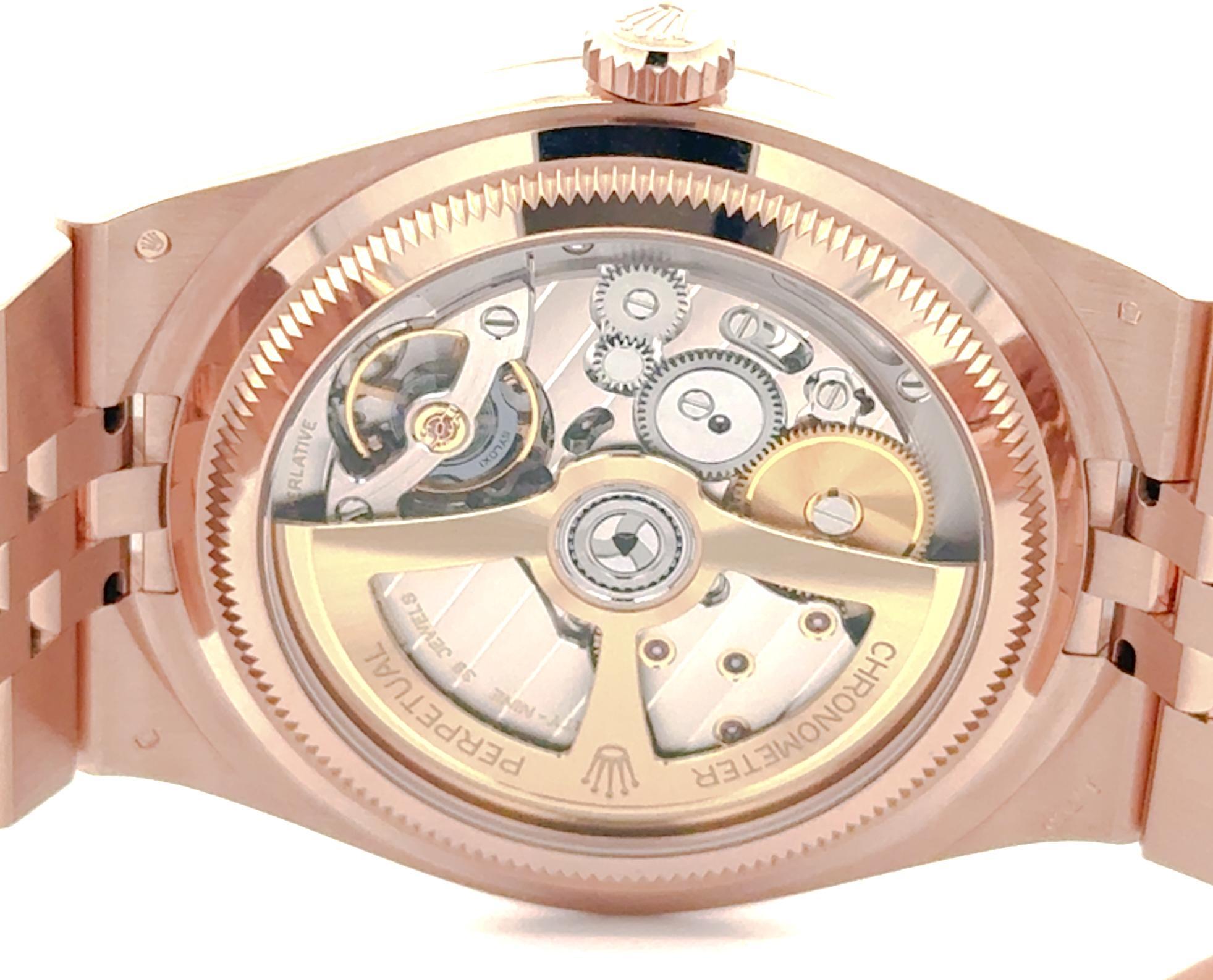 Rolex 2025 Land Dweller - 127335 18k Rose Gold 40mm weißes Zifferblatt Uhr w / FULL SET im Angebot 5