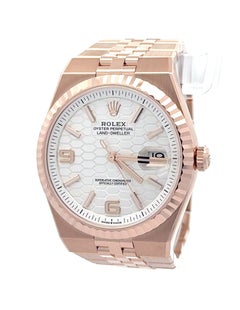 Rolex 2025 Land Dweller - 127335 18k Rose Gold 40mm weißes Zifferblatt Uhr w / FULL SET