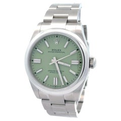 Used Rolex 2025 Oyster Perpetual 134300 41mm Pistachio Dial Watch w/ Box and Papers