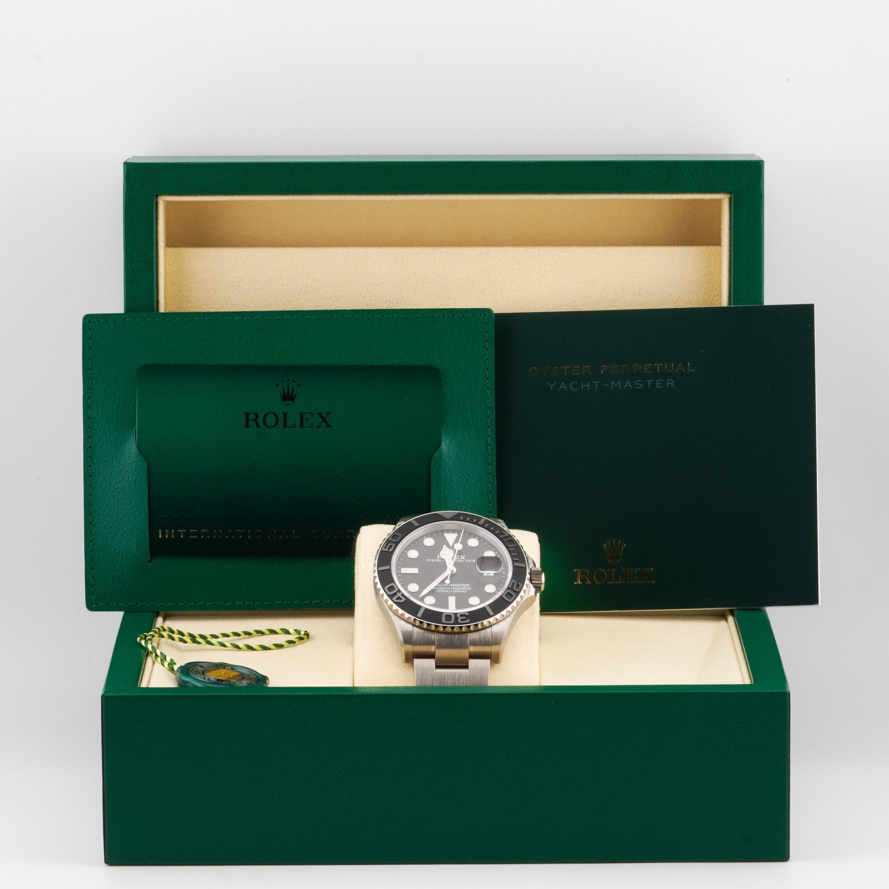 Rolex 2025 Yacht-Master 226627 Titanium 42mm schwarz matt Lünette Uhr w / FULL SET im Angebot 7