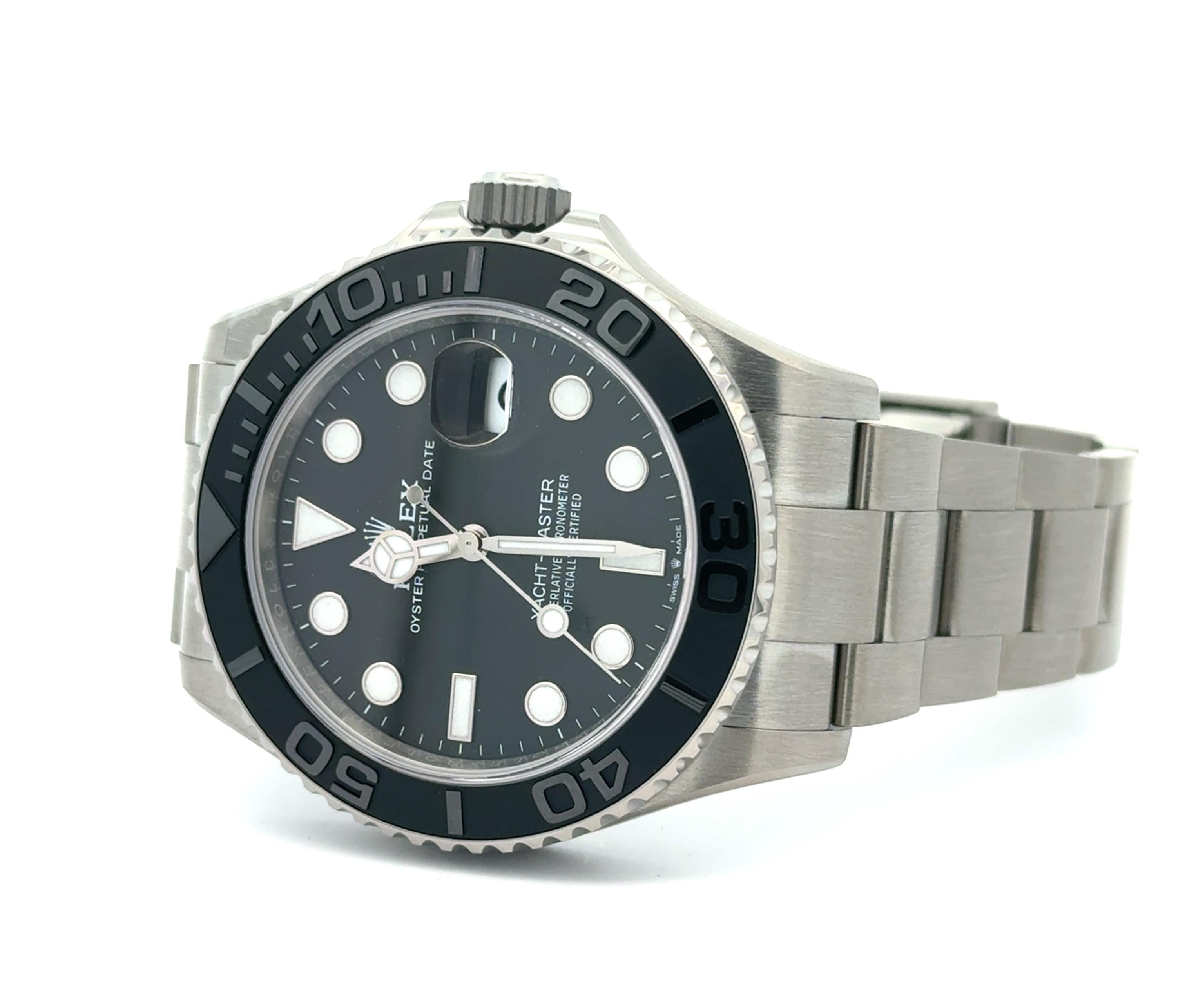 Rolex 2025 Yacht-Master 226627 Titanium 42mm schwarz matt Lünette Uhr w / FULL SET im Angebot 4