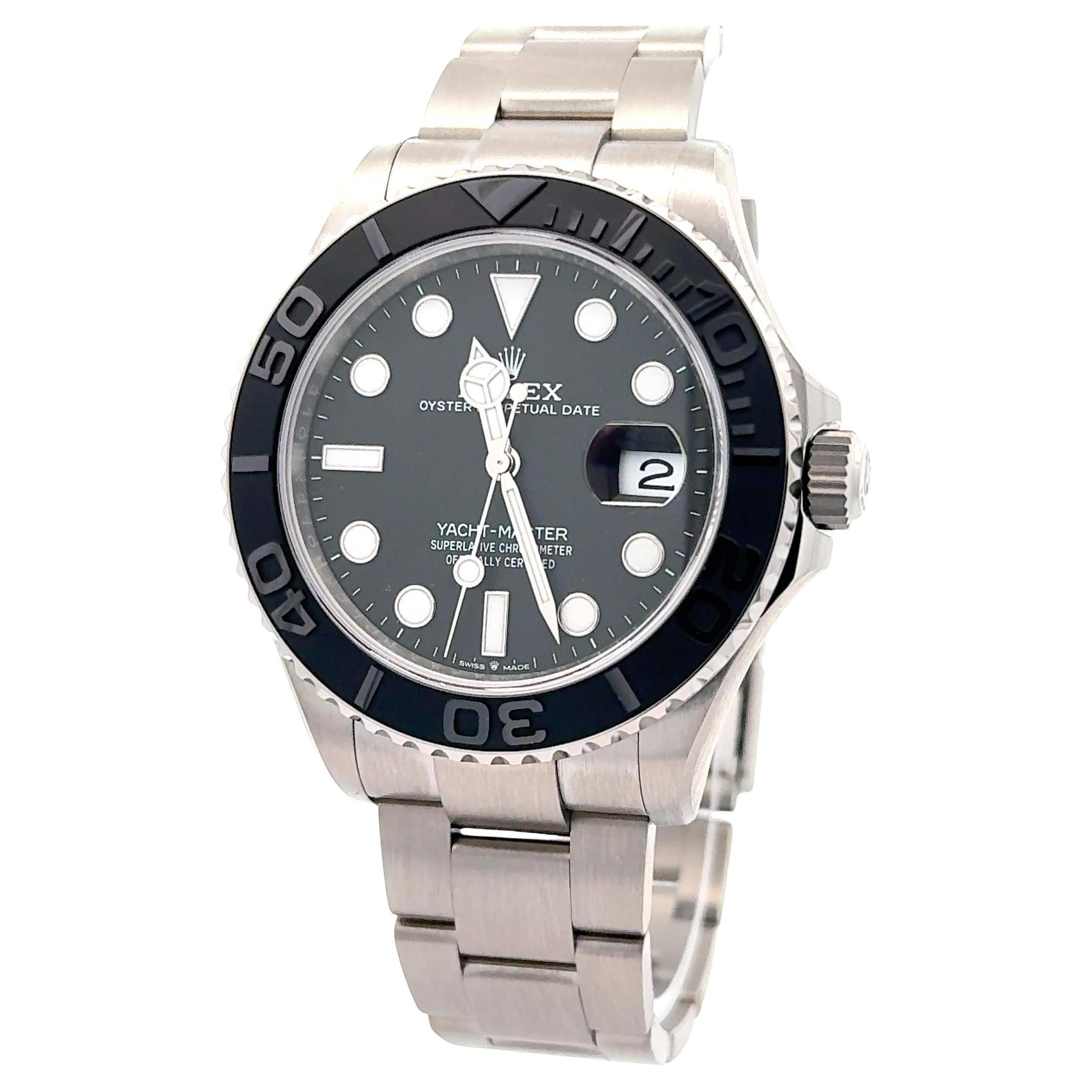 Rolex 2025 Yacht-Master 226627 Titanium 42mm schwarz matt Lünette Uhr w / FULL SET im Angebot