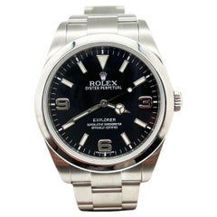 Rolex 214270 39mm Explorer schwarzes Zifferblatt aus Edelstahl