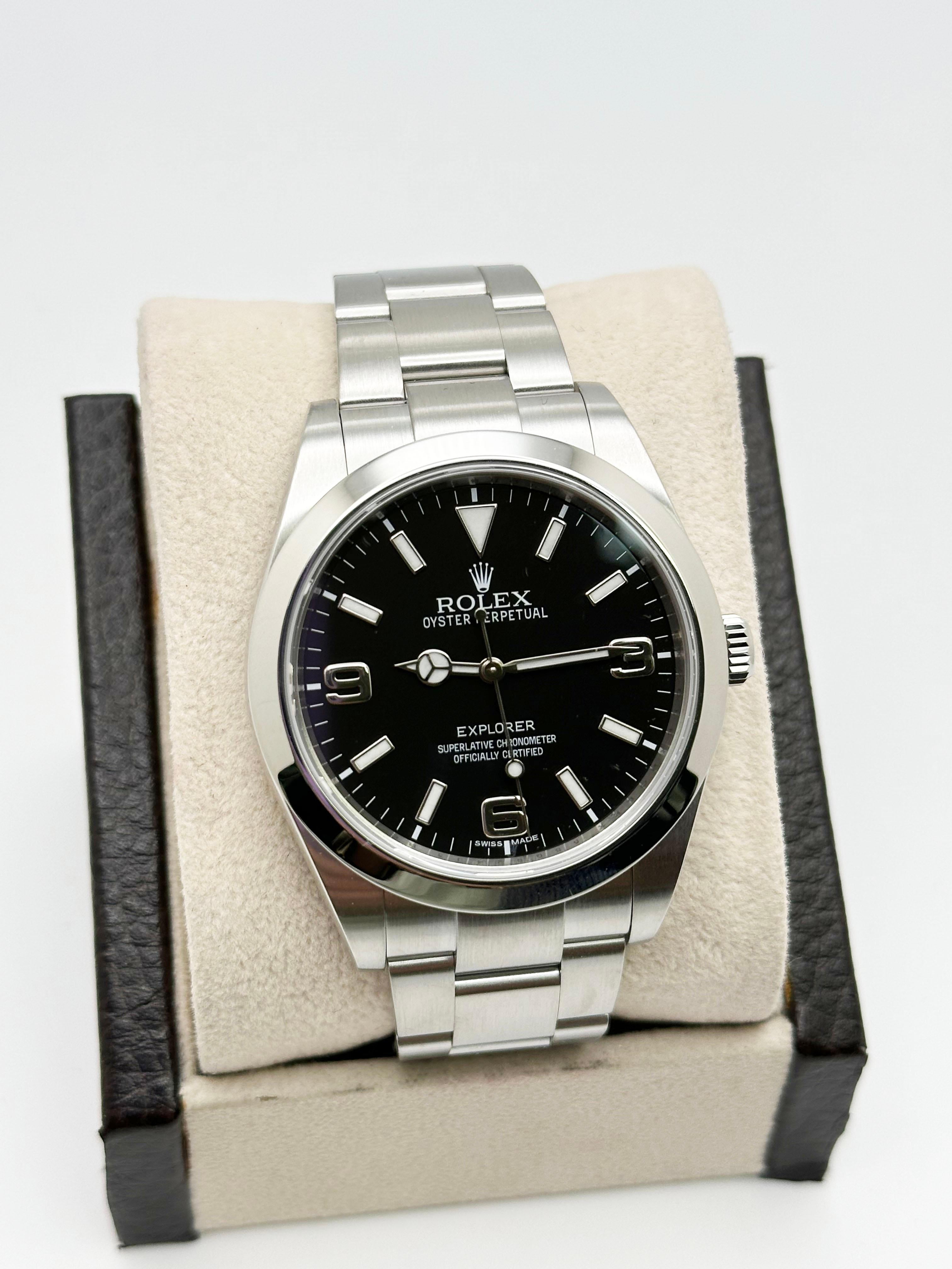 Rolex 214270 Explorer 39mm Schwarzes Zifferblatt Edelstahl Box Papier 1