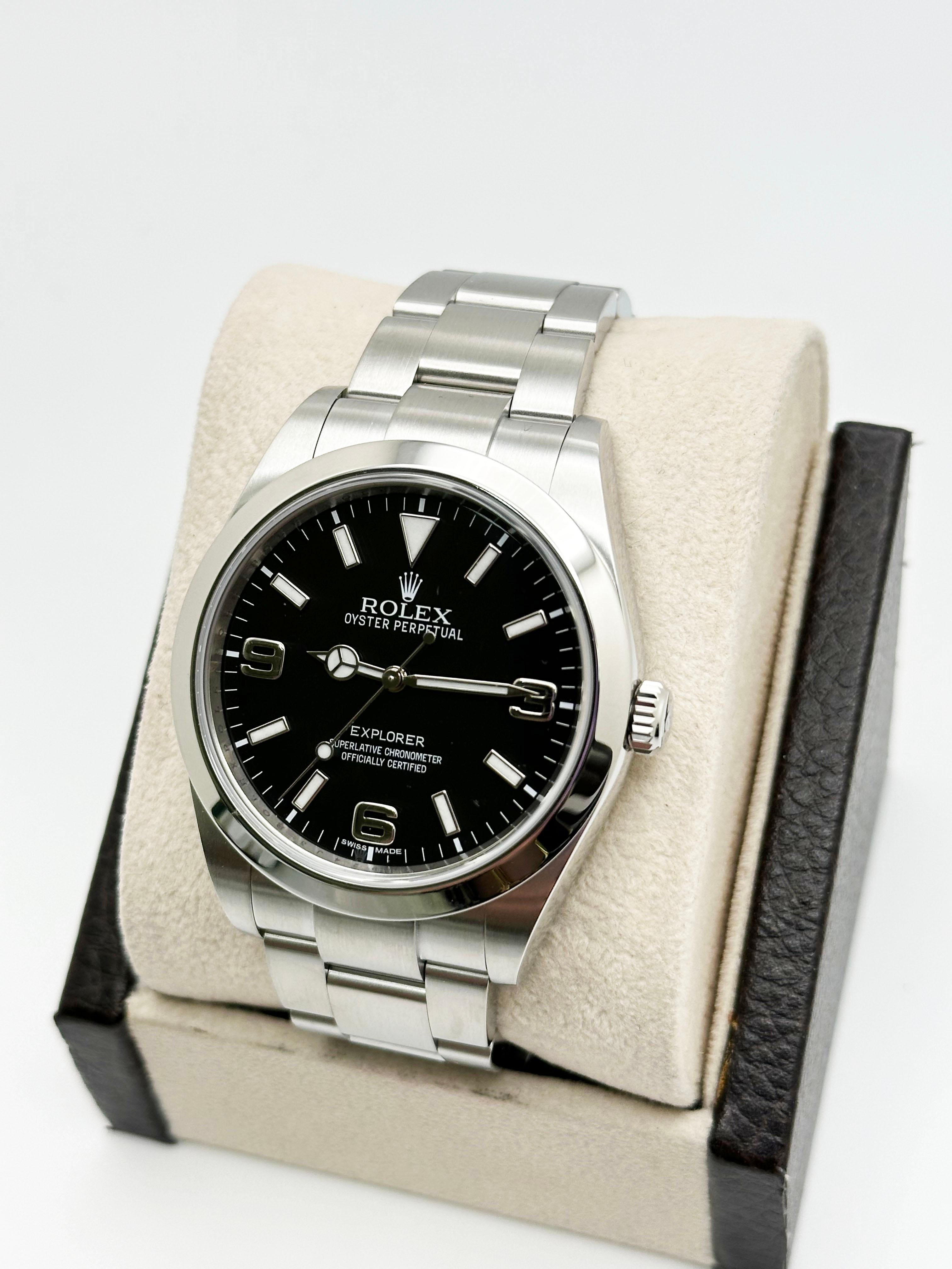 Rolex 214270 Explorer 39mm Schwarzes Zifferblatt Edelstahl Box Papier 2