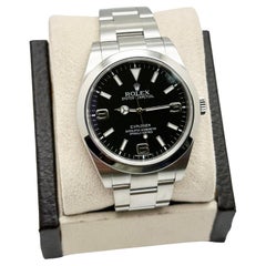 Rolex 214270 Explorer 39mm Schwarzes Zifferblatt Edelstahl Box Papier