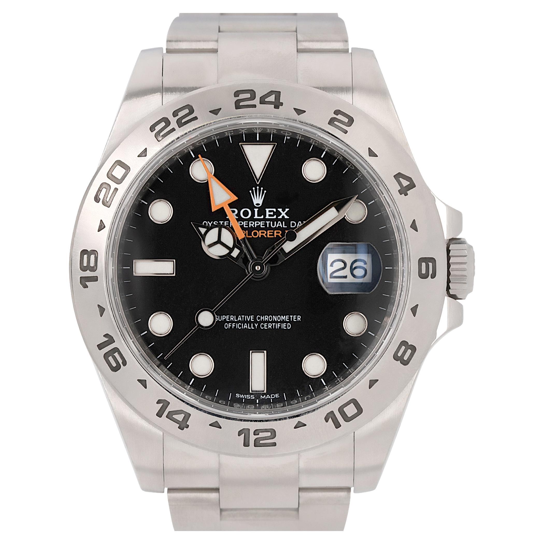 Rolex 216570 Explorer II Stainless Steel Black Dial Watch For Sale