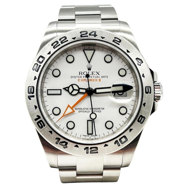 Explorer II, EdelstahlZifferblatt mit weißem Zifferblatt von Rolex 216570 im Angebot bei 1stDibs