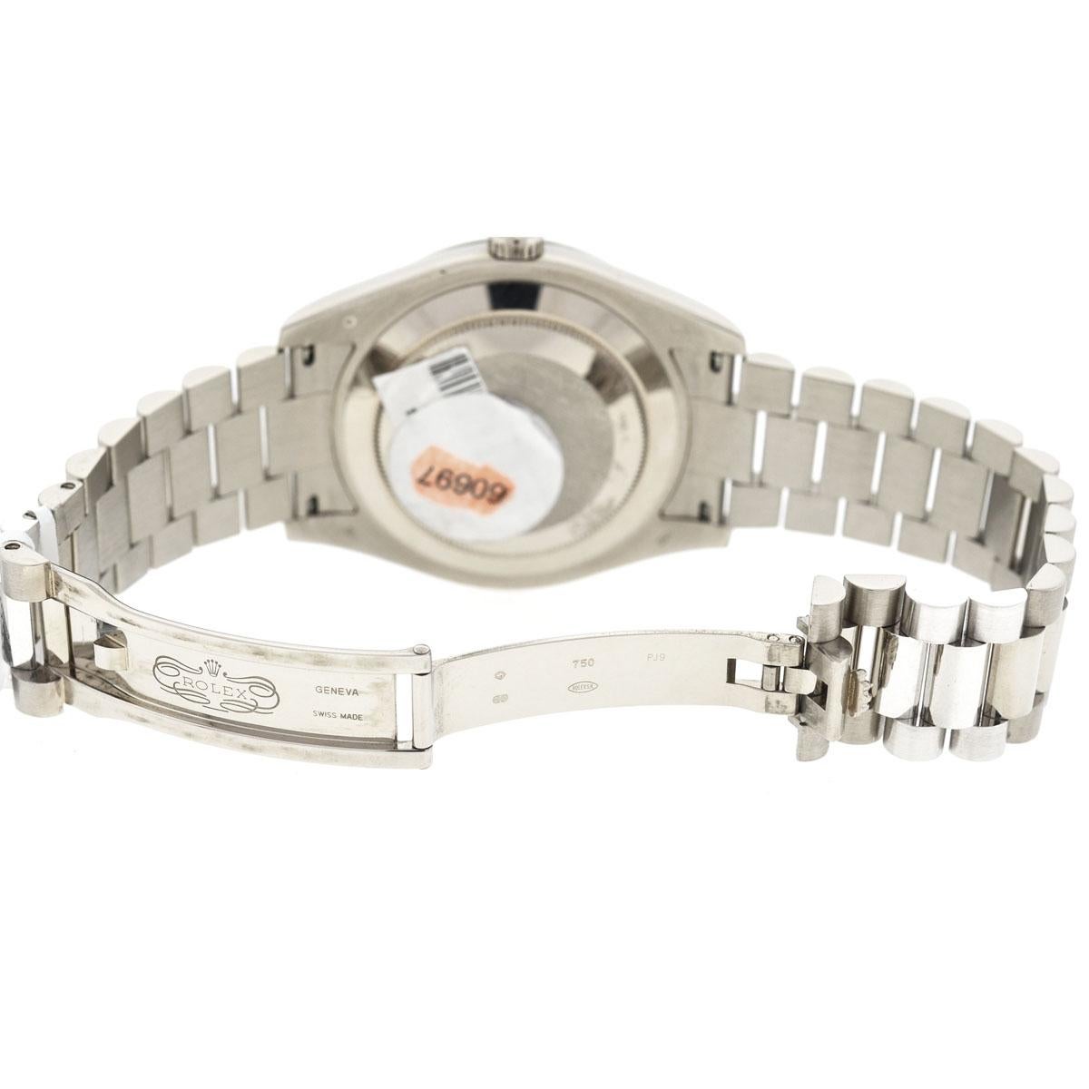 Rolex 218239 President Day Date II 18 Karat White Gold Automatic Watch 2