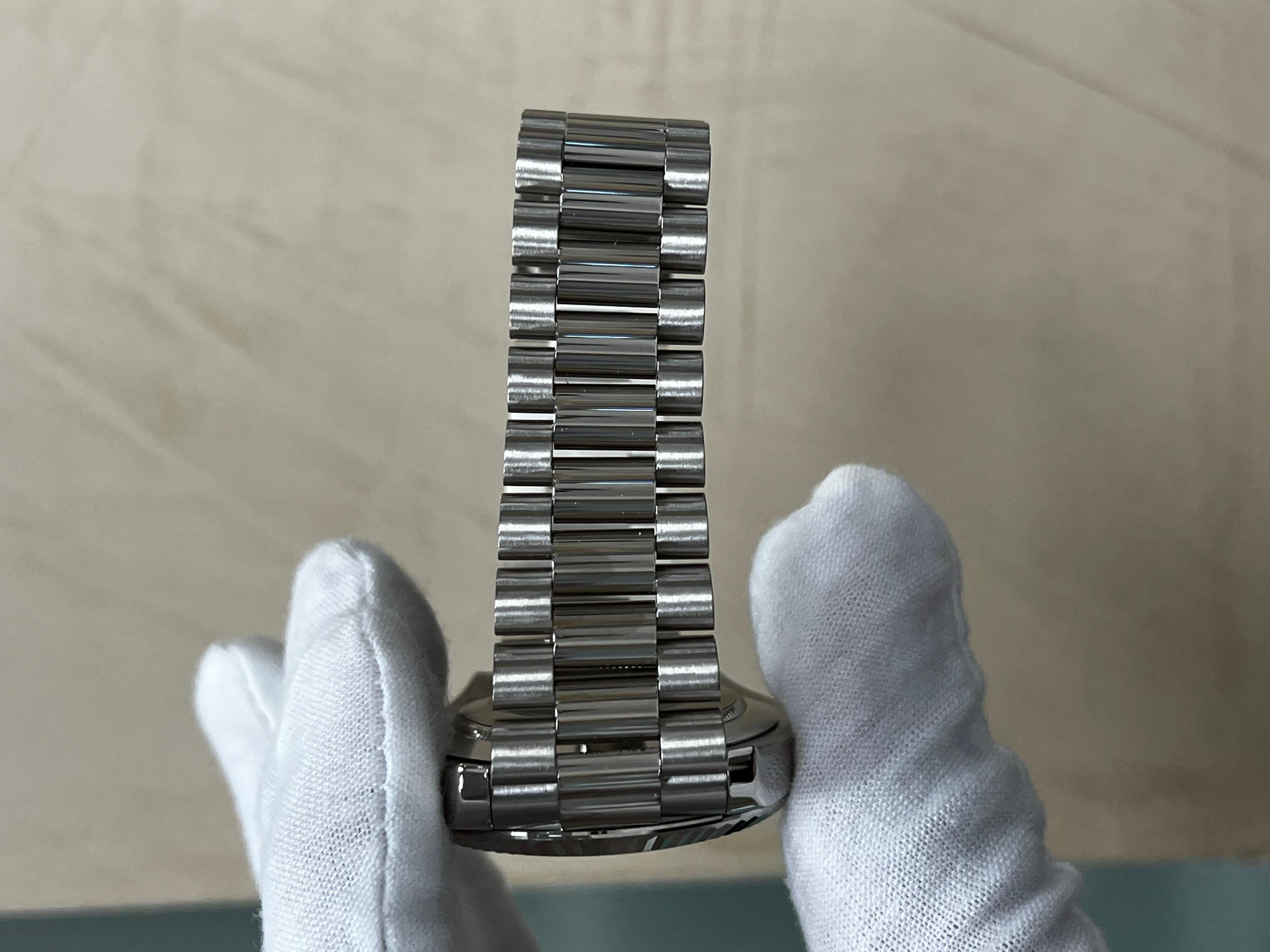 Rolex 218239 President Day Date II 41mm Silver Dial 18K White Gold Box Paper For Sale 5