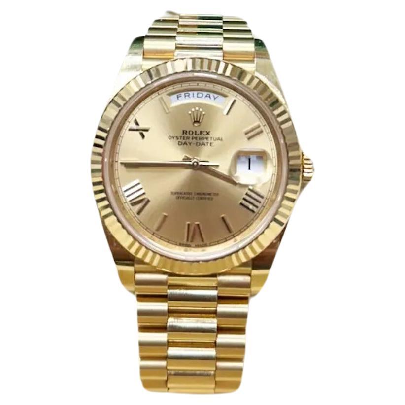 Rolex 228238 President Day Date 40mm Champagne 18K Yellow Gold Box Paper