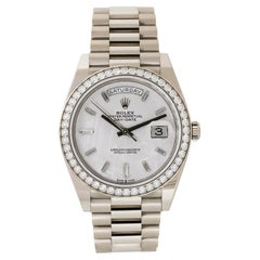 Rolex 228349RBR Day-Date 18k White Gold Meteorite Diamond Dial Watch