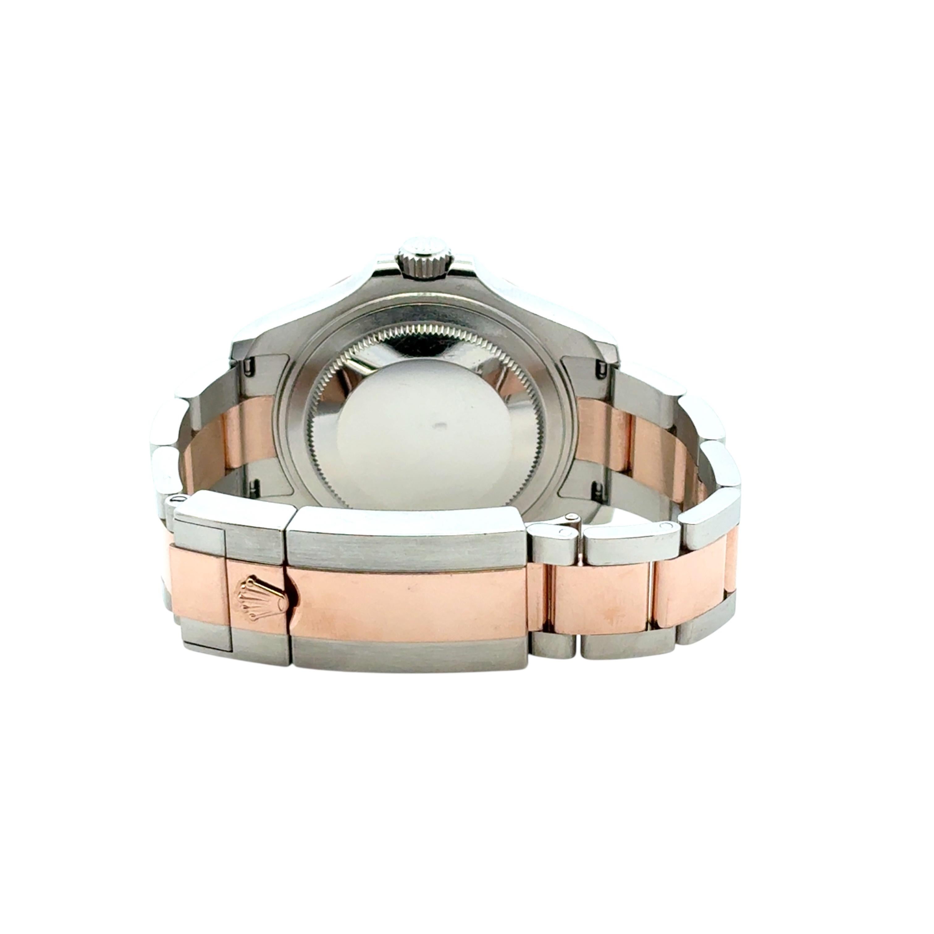 Rolex 268621 Yacht-Master Stainless Steel 18k Rose Gold 37mm Watch Full Set For Sale 13