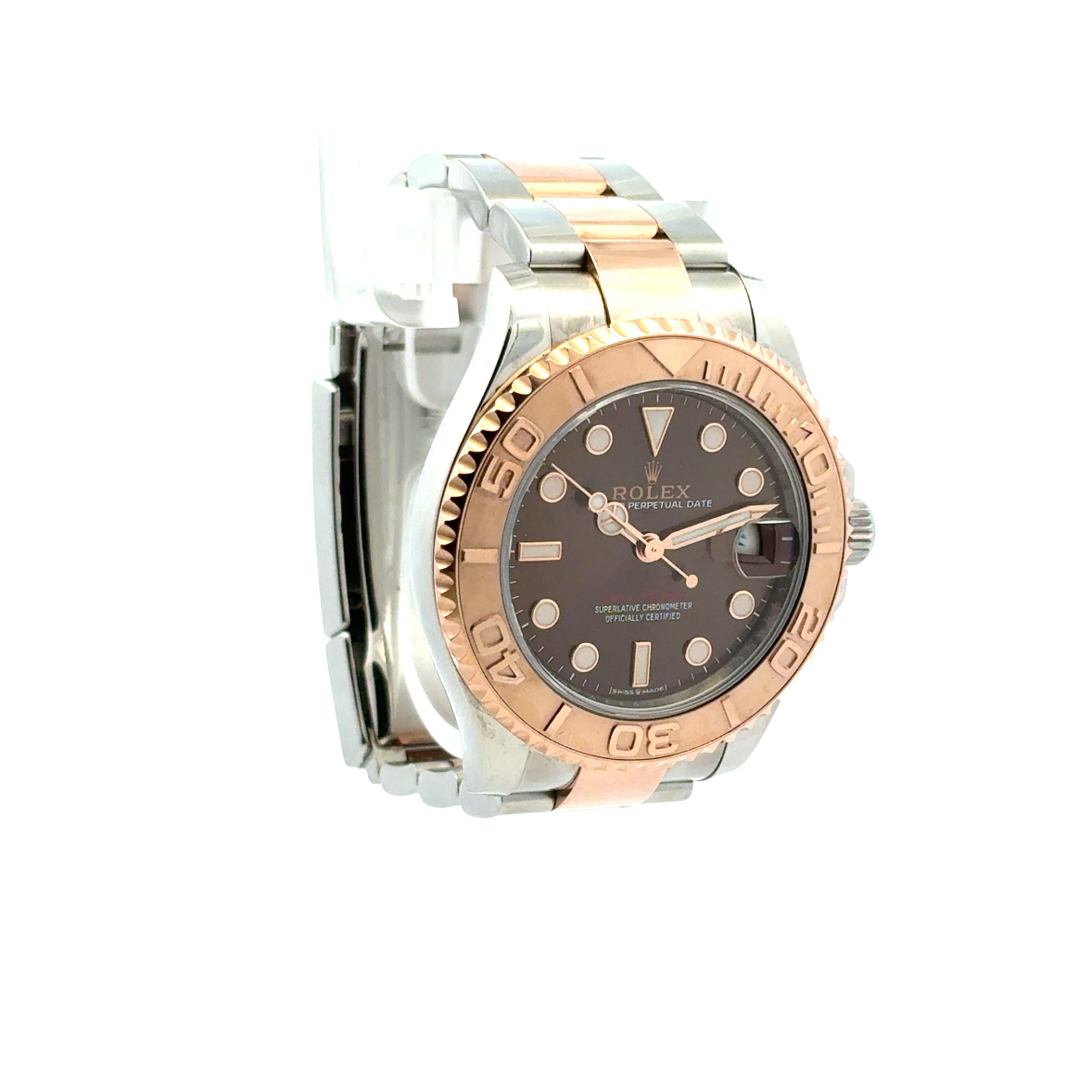 Rolex 268621 Yacht-Master Stainless Steel 18k Rose Gold 37mm Watch Full Set For Sale 1