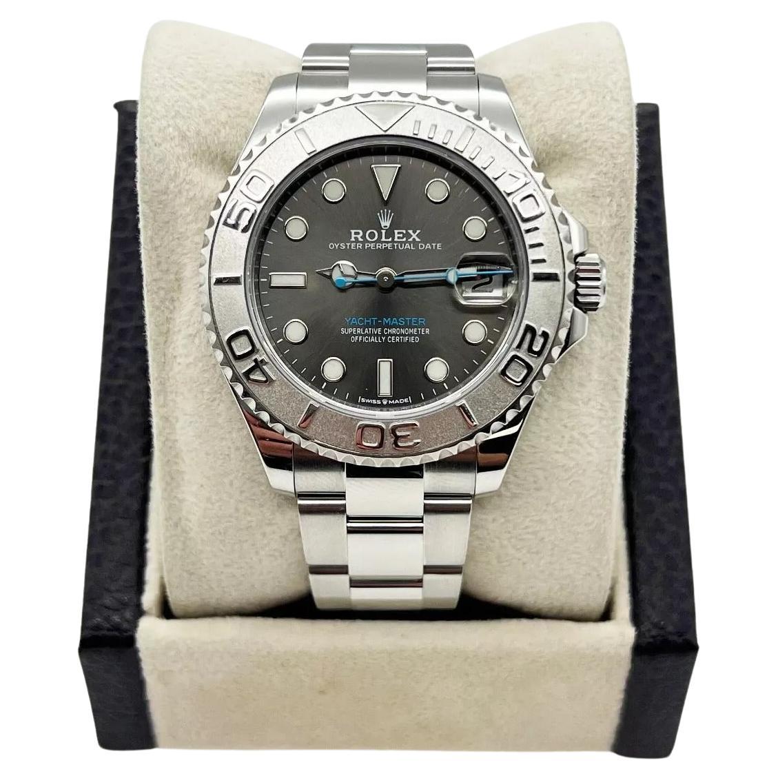 Rolex 268622 Yacht Master 37 Slate Dial Platinum Stainless Steel Box Papers 2021