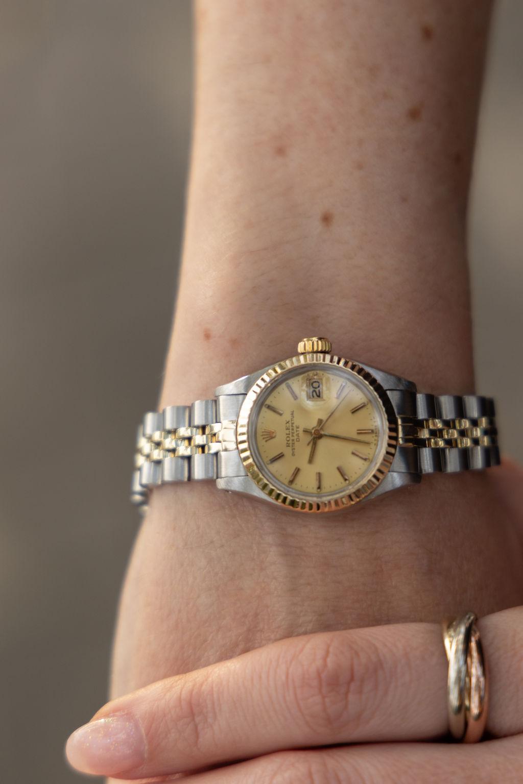Rolex 26mm Date Two Tone Automatic Watch In Good Condition In Coral Gables, FL