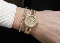 Rolex Datejust 18kt Gold Champagne Gold Jubilee Engraved Plate Diamond Dial 6917