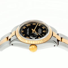 Rolex  Ladies 26mm Datejust 6917 Black Roman numeral two tone Oyster