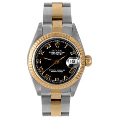 Rolex  Ladies 26mm Datejust 6917 Black Roman numeral two tone Oyster  