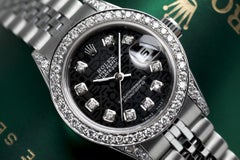 Rolex Datejust Black Jubilee Diamond Dial Custom Diamond Bezel and Lugs 69174